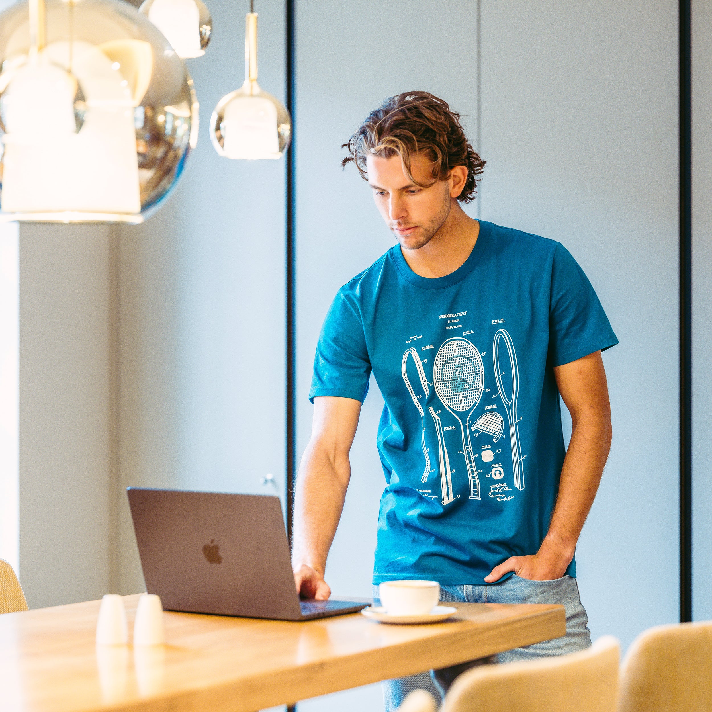 Create Rackitecture T-Shirt Herren-Petrol,Weiß - Image 4