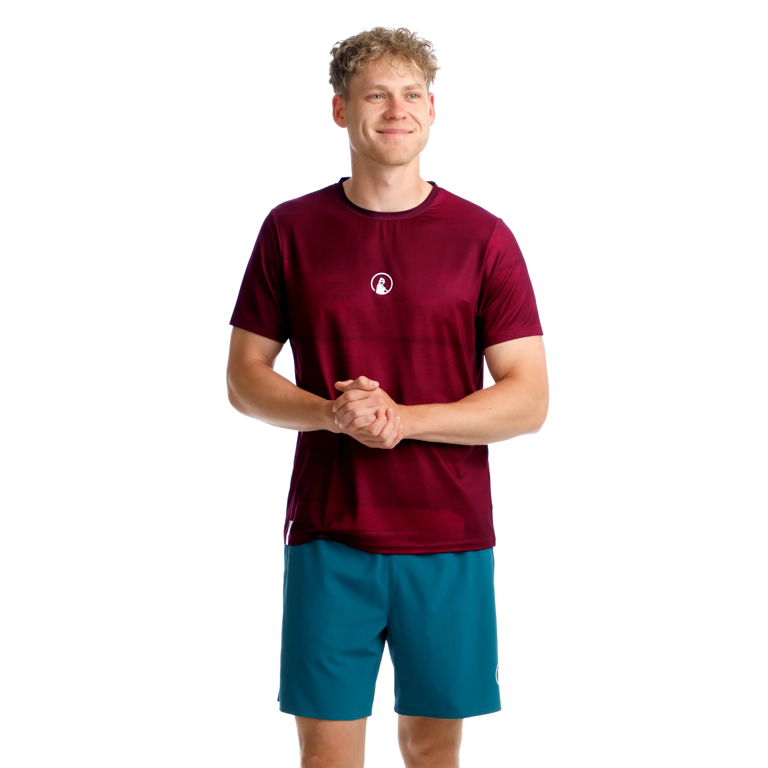Create Receiver Wipe T-Shirt Herren-Weinrot,Weiß - Image 5