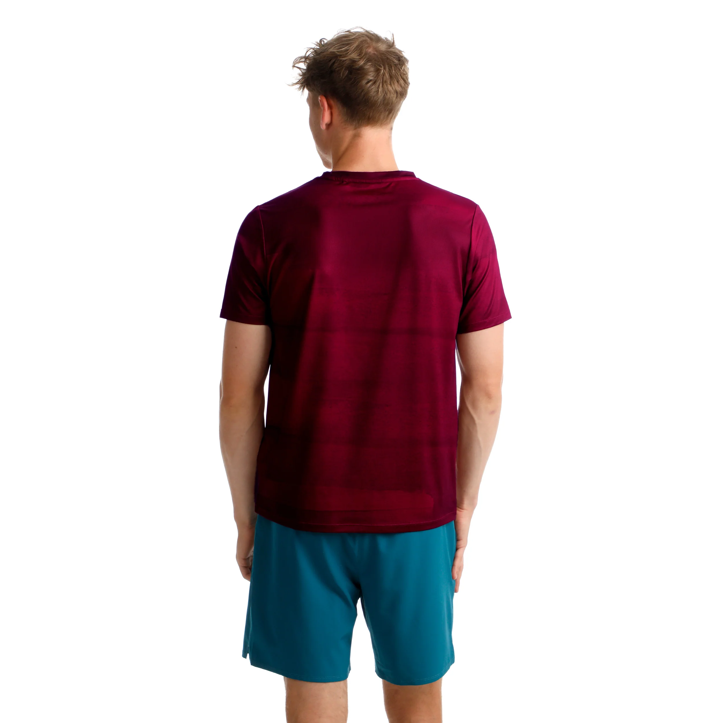 Create Receiver Wipe T-Shirt Herren-Weinrot,Weiß - Image 6