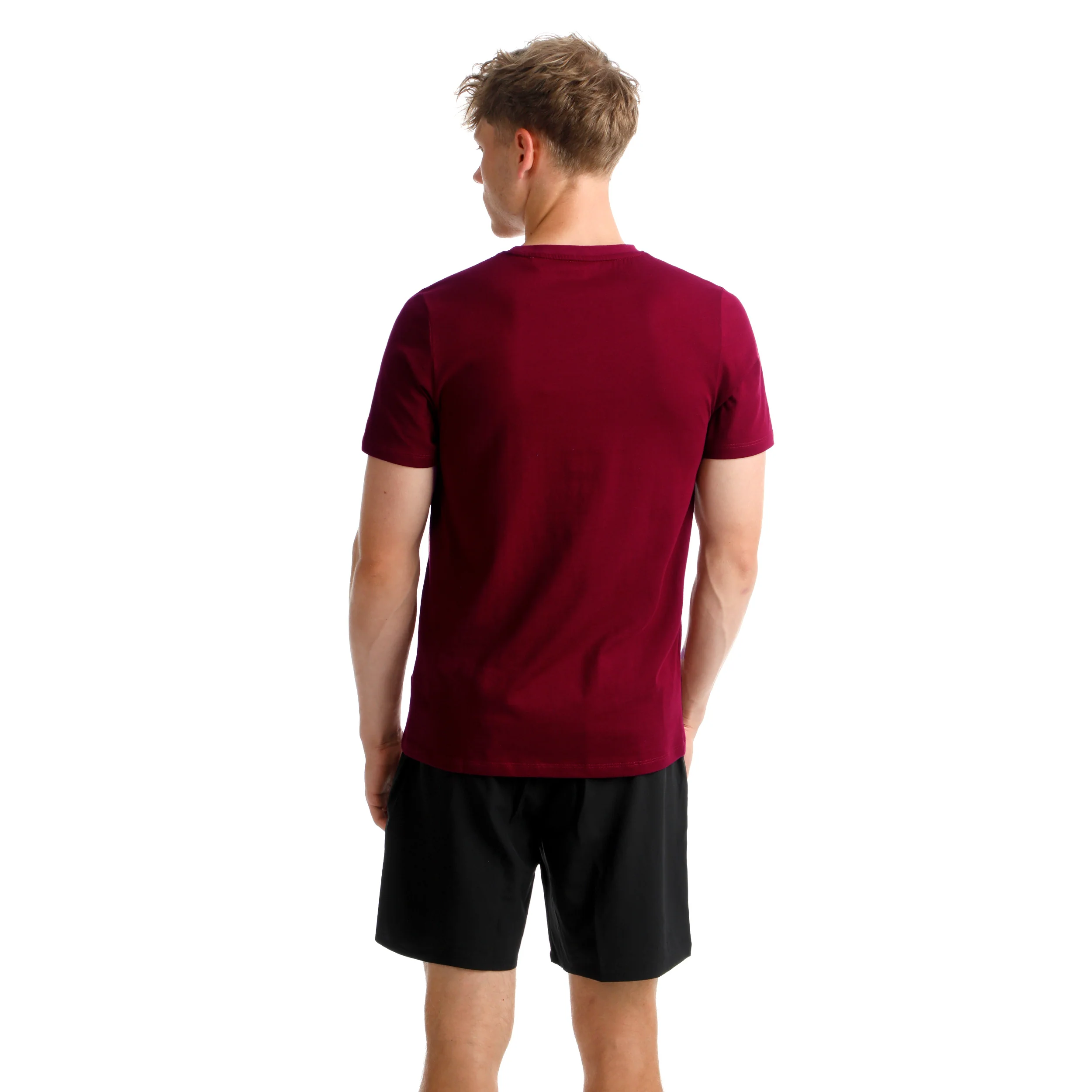 Create Trainings T-Shirt Herren-Weinrot,Weiß - Image 6