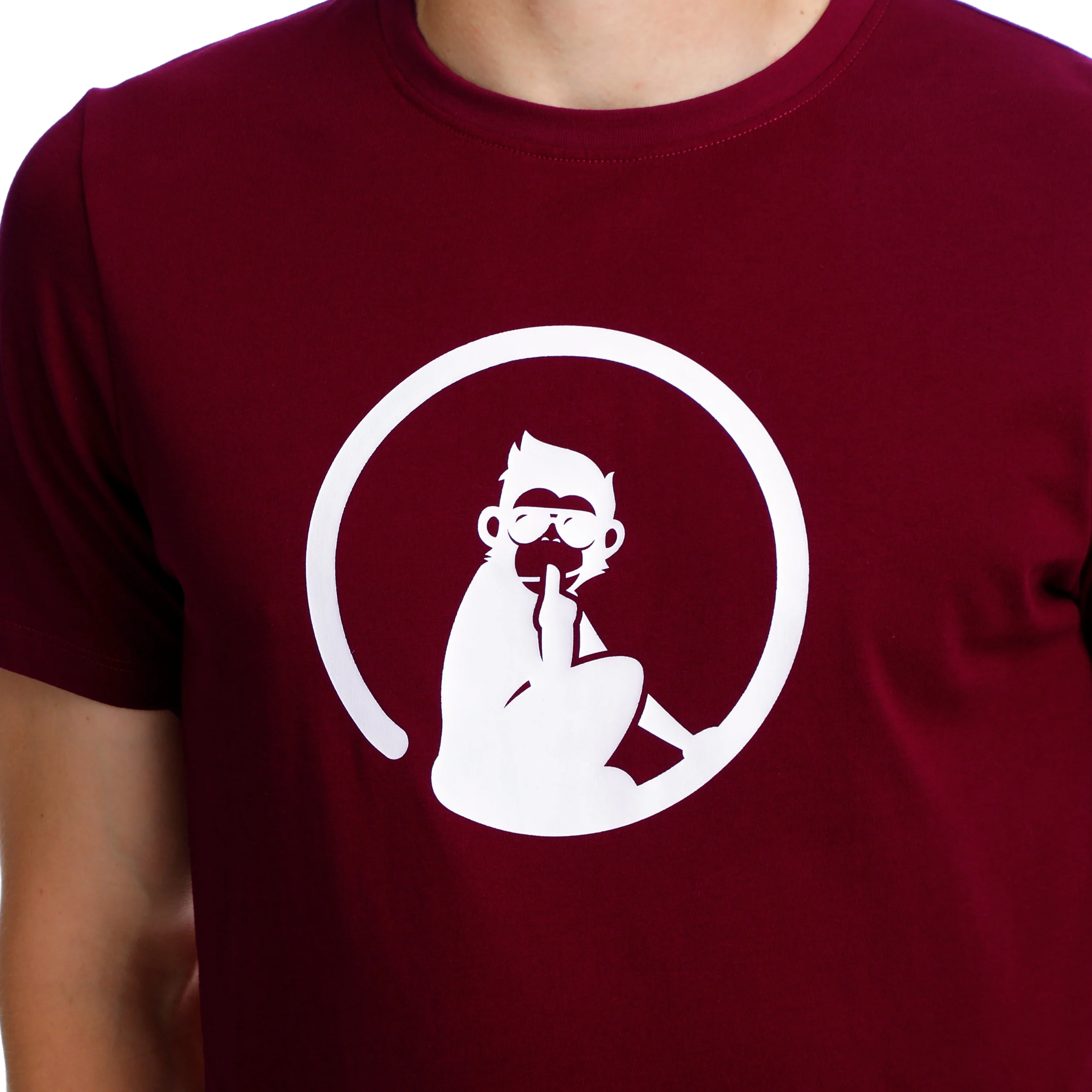 Create Trainings T-Shirt Herren-Weinrot,Weiß - Image 8