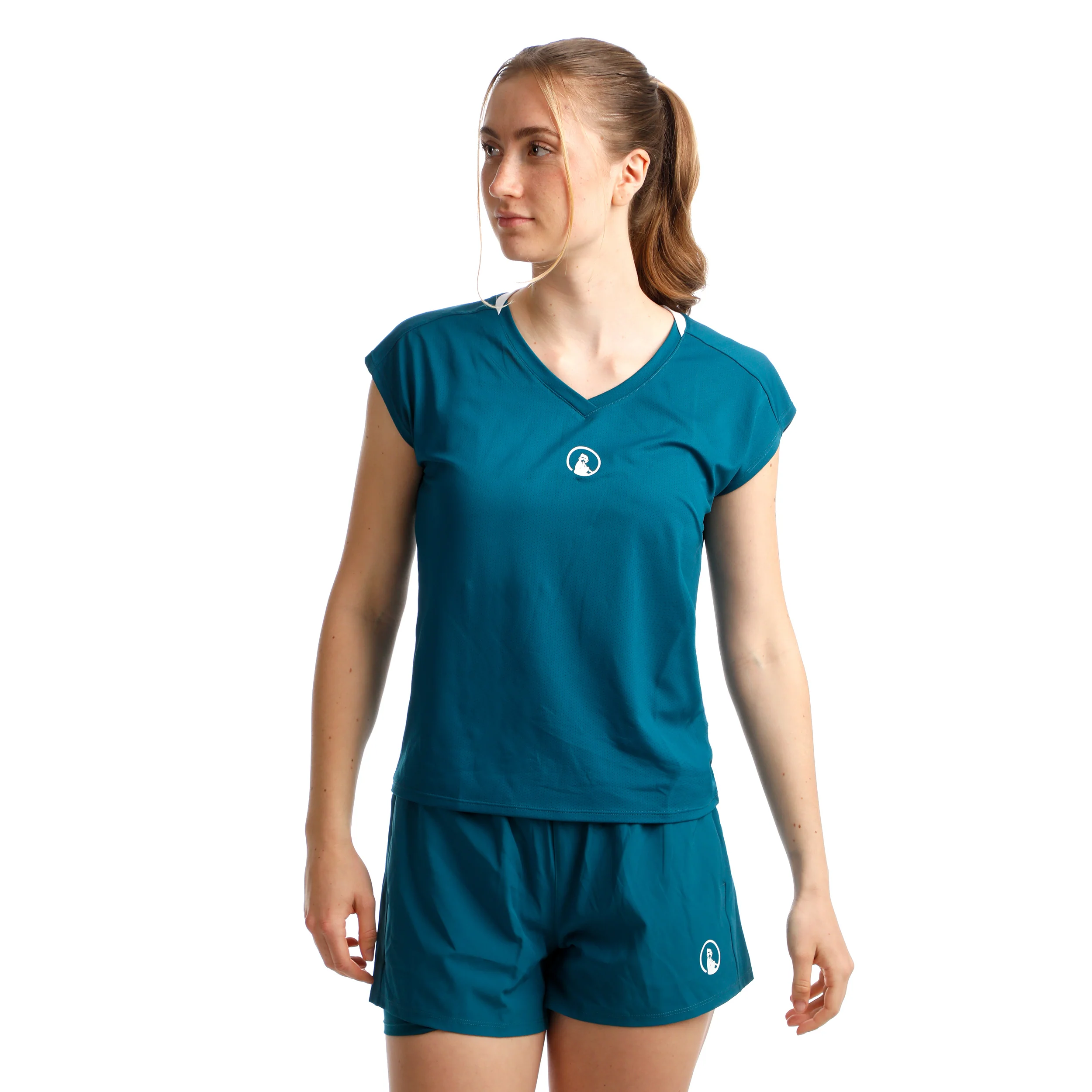 Create Volley T-Shirt Damen-Petrol,Weiß - Image 5