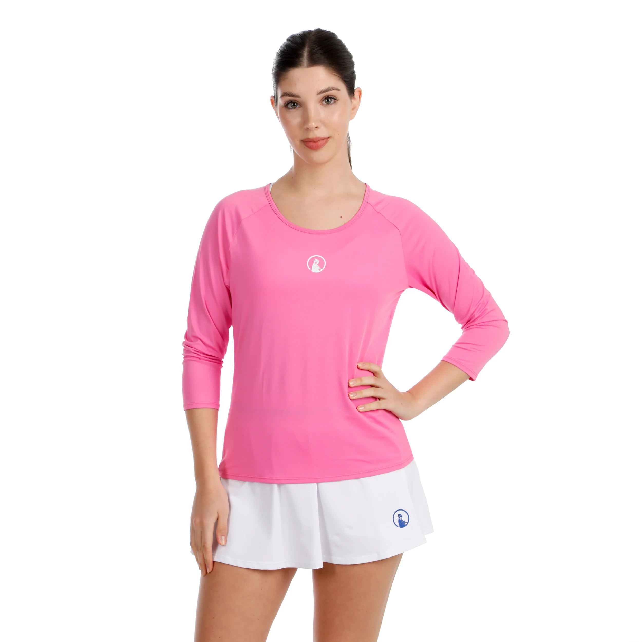 Crush Mixed Longsleeve Damen-pink, weiß - Image 4