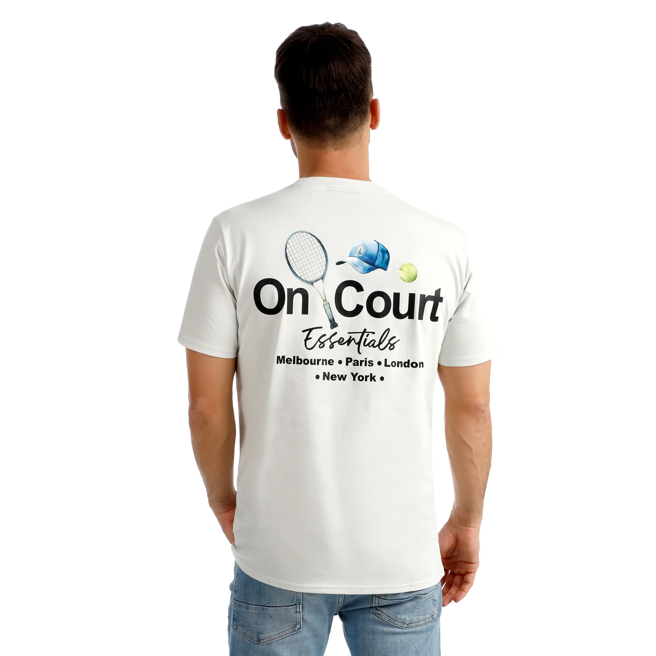 Crush On Court Essentials T-Shirt Herren-hellgrau, schwarz - Image 7
