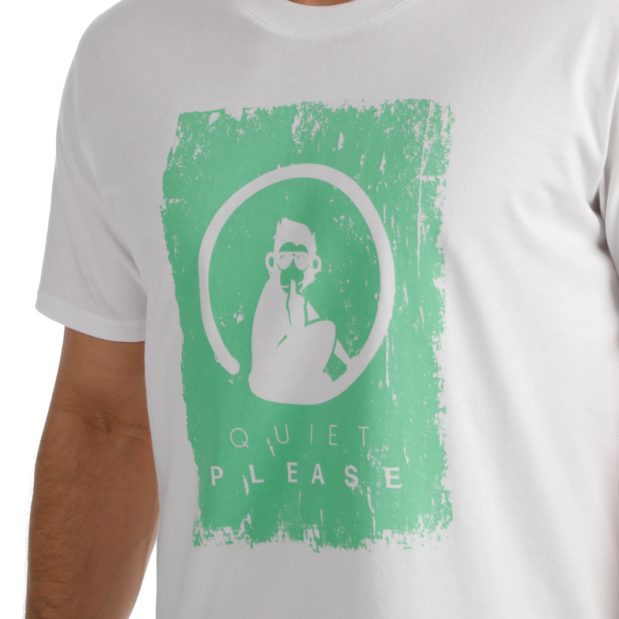Crush Scraped T-Shirt Herren-weiß, grün - Image 6