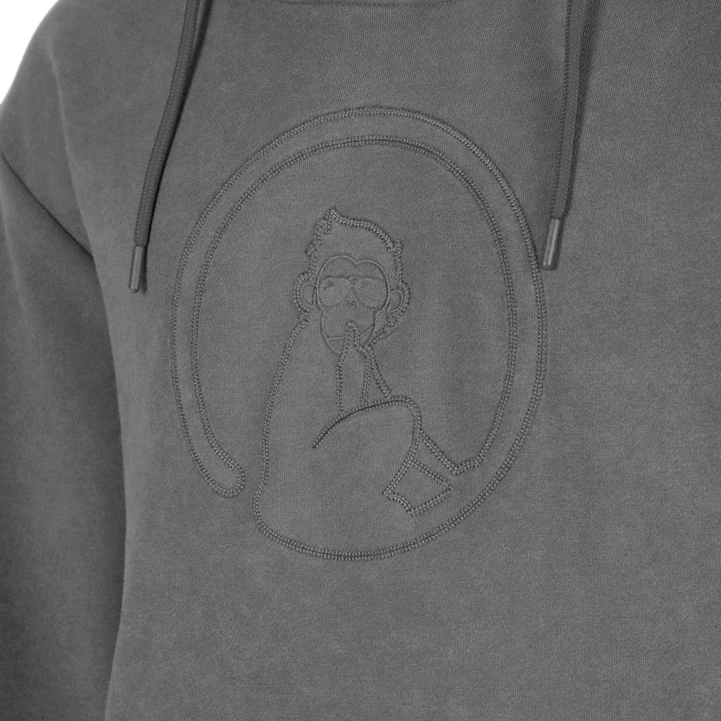 Crush Washed Out Loose Fit Hoody Herren-hellgrau, hellgrau - Image 3