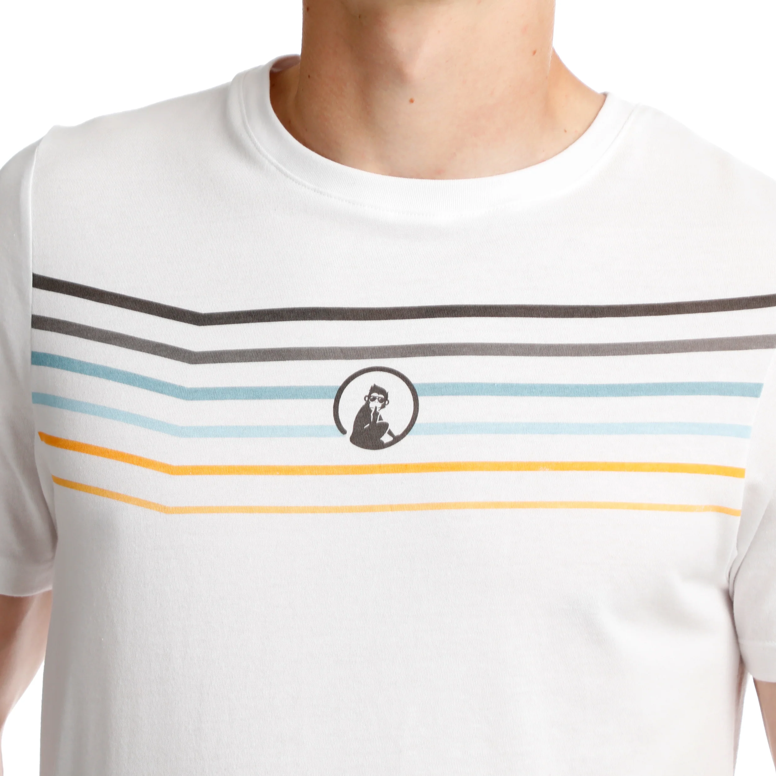 Endlessly Trainings Stripe T-Shirt Herren-Weiß,Mehrfarbig - Image 8