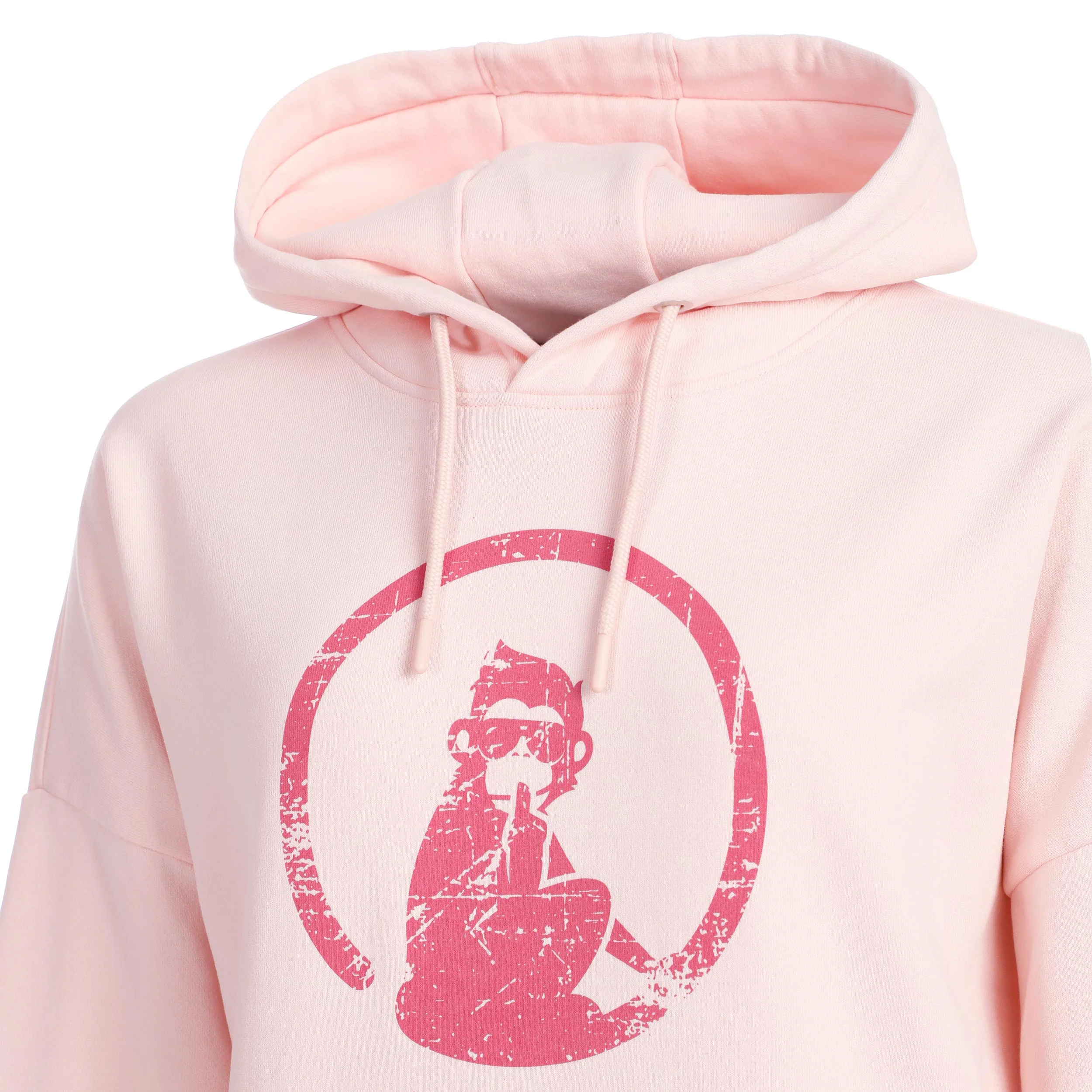 Endlessly Washed Out Oversize Hoody Damen-Rosa - Image 3
