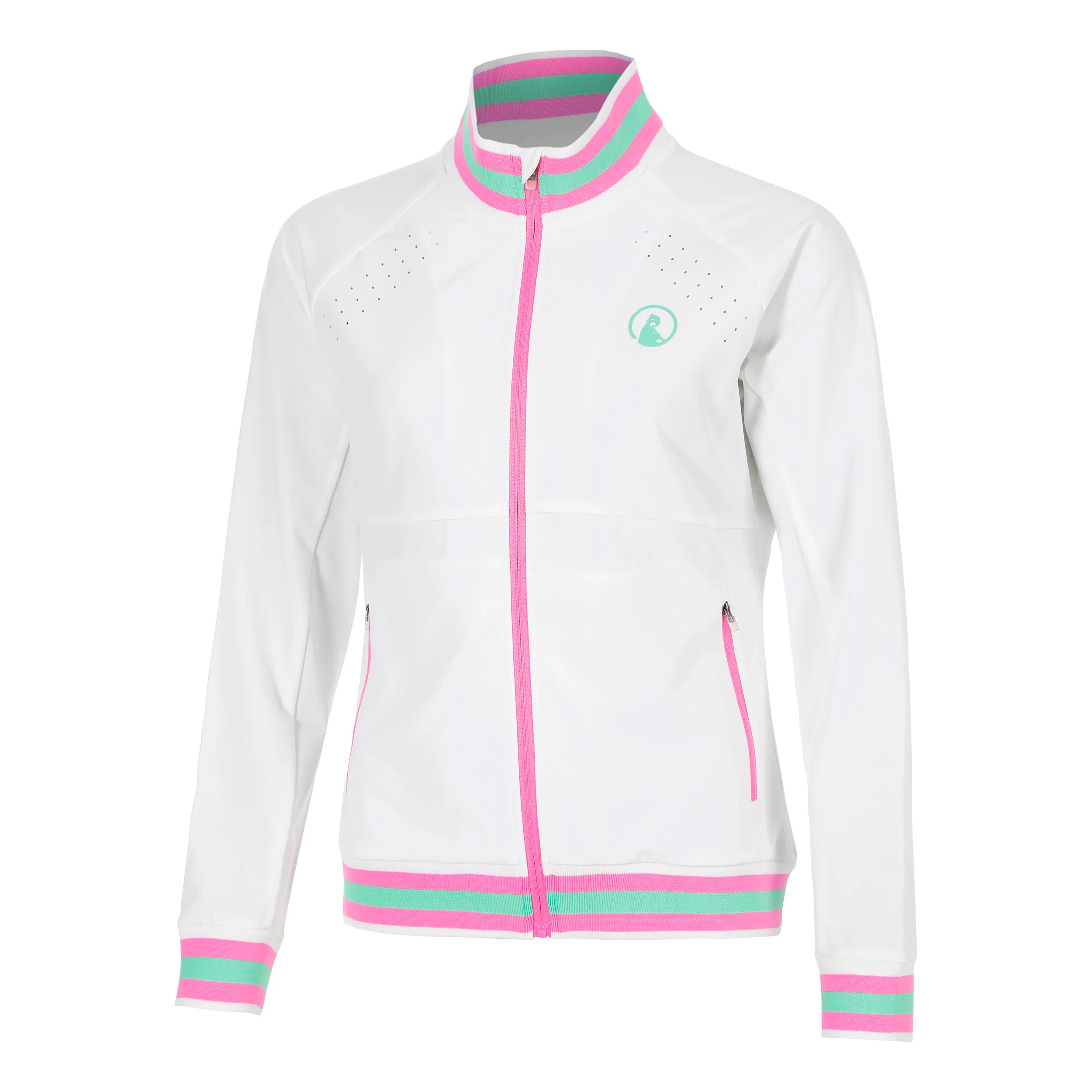 Joy Tipping Trainingsjacke Damen - weiß, grün
