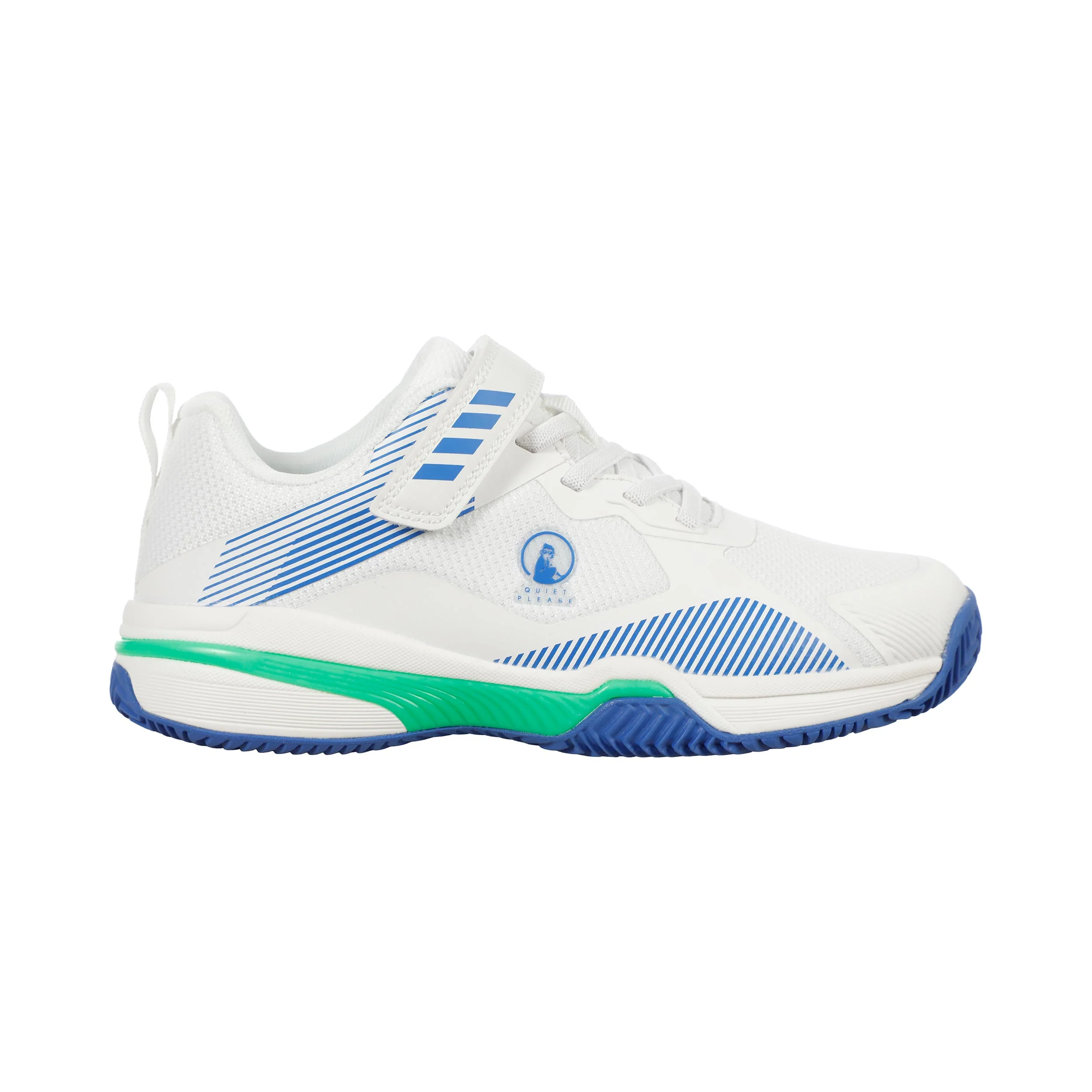 Match Velcro Clay Sandplatzschuh Kinder-weiß, blau