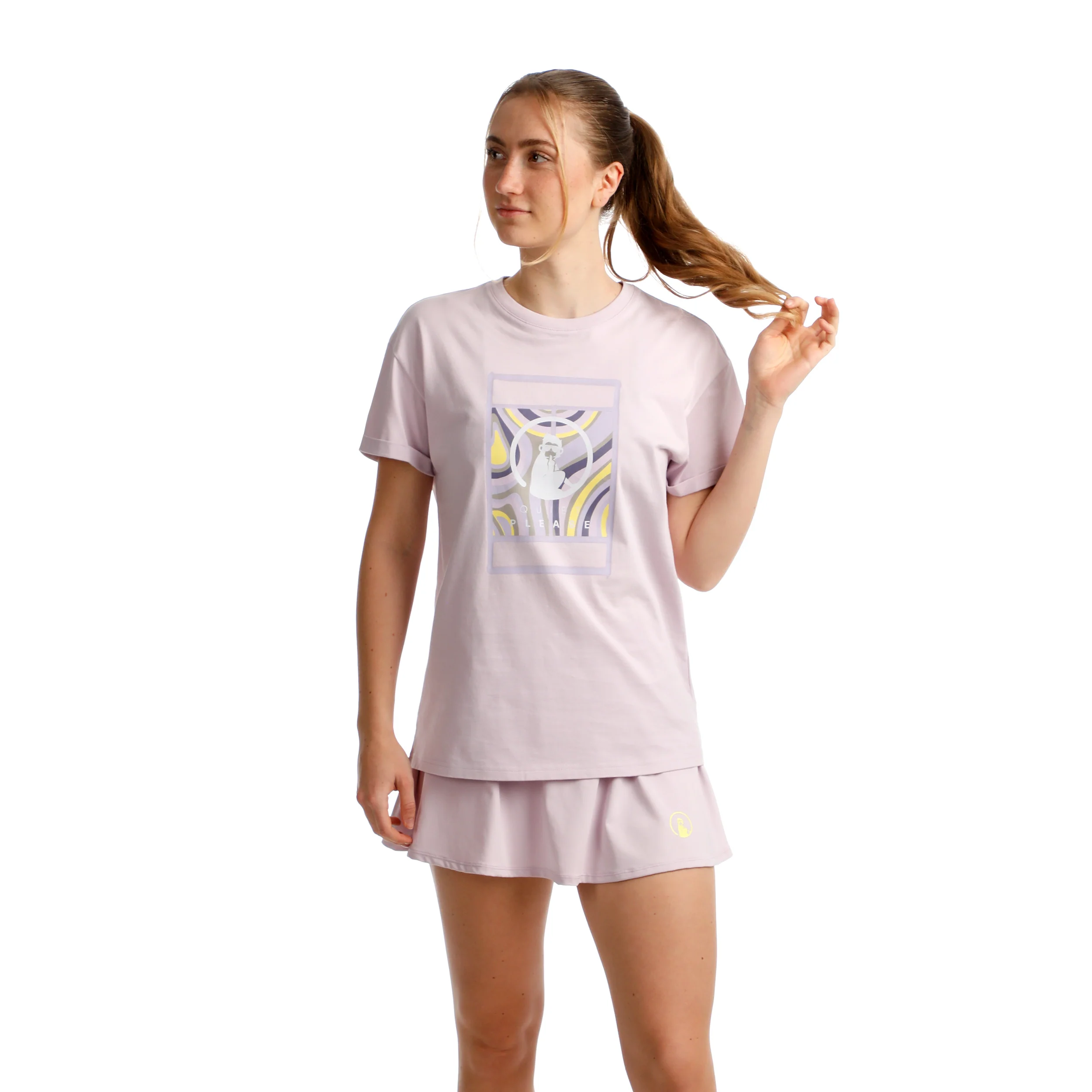Mind Swirl Court T-Shirt Damen-Flieder,Mehrfarbig - Image 5