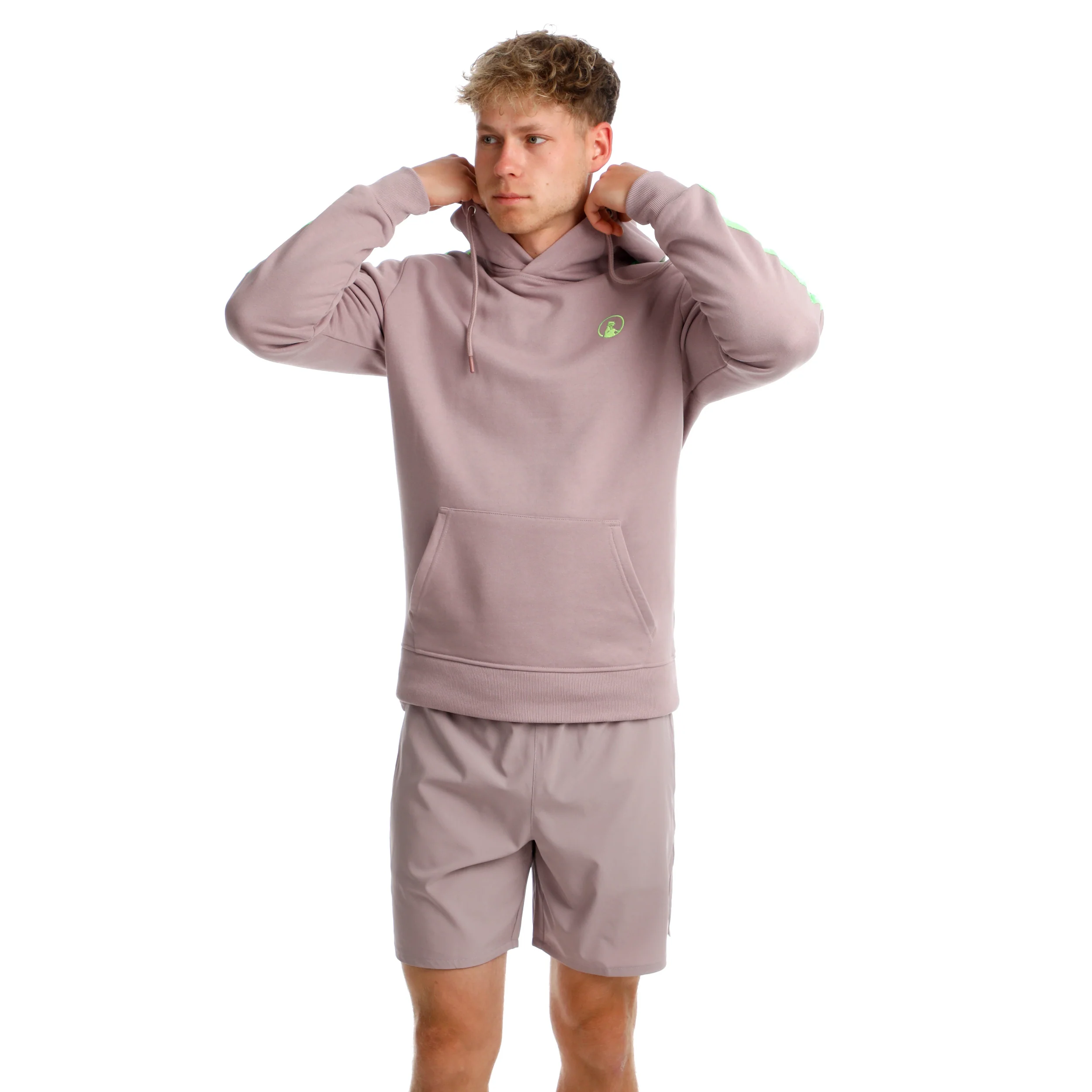 Mind Taped Hoody Herren-Lila,Neongrün - Image 6