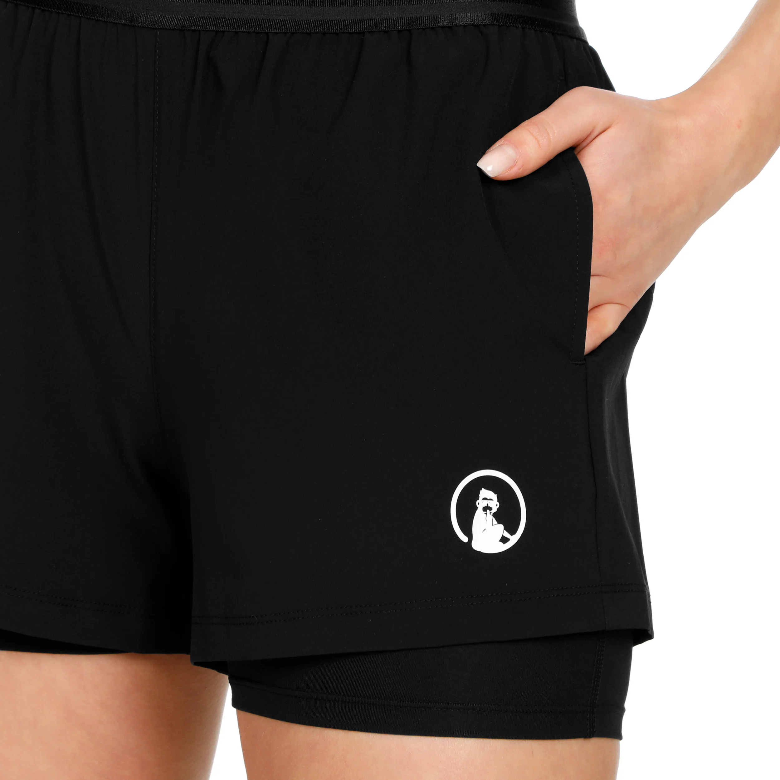 Point 2in1 Shorts Damen-Schwarz - Image 6