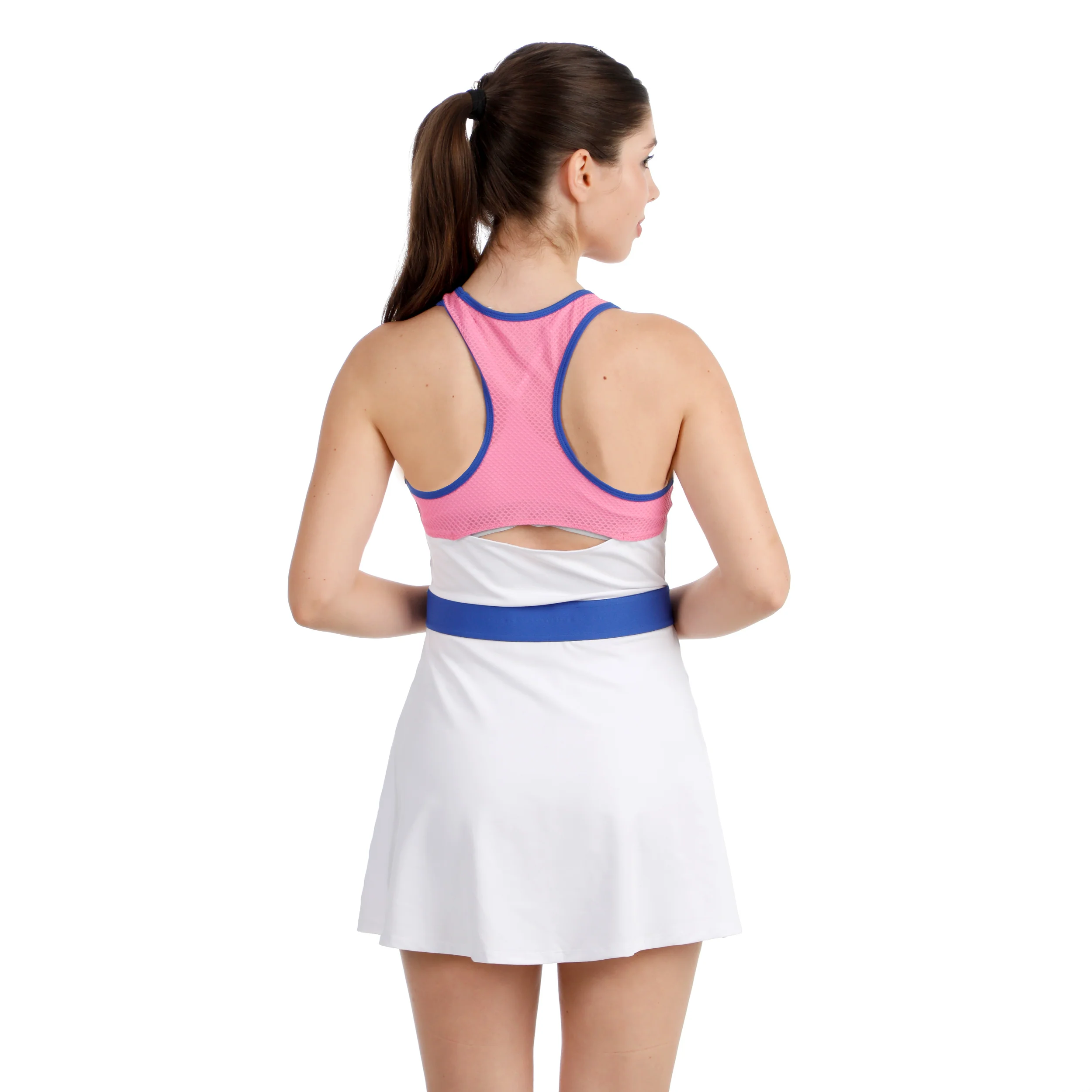 Racerback Kleid Damen - weiß, blau - Image 7