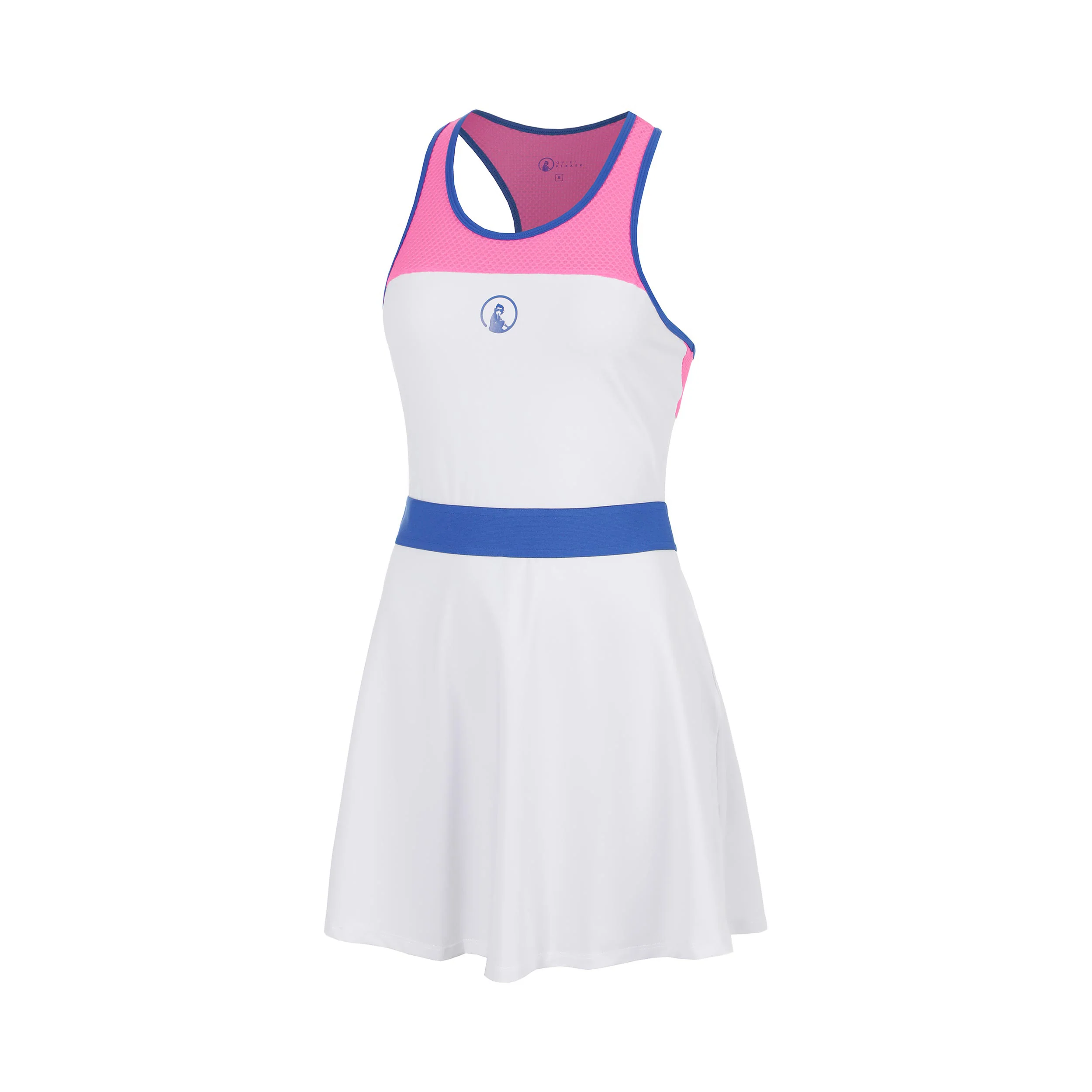 Racerback Kleid Mädchen - weiß, blau