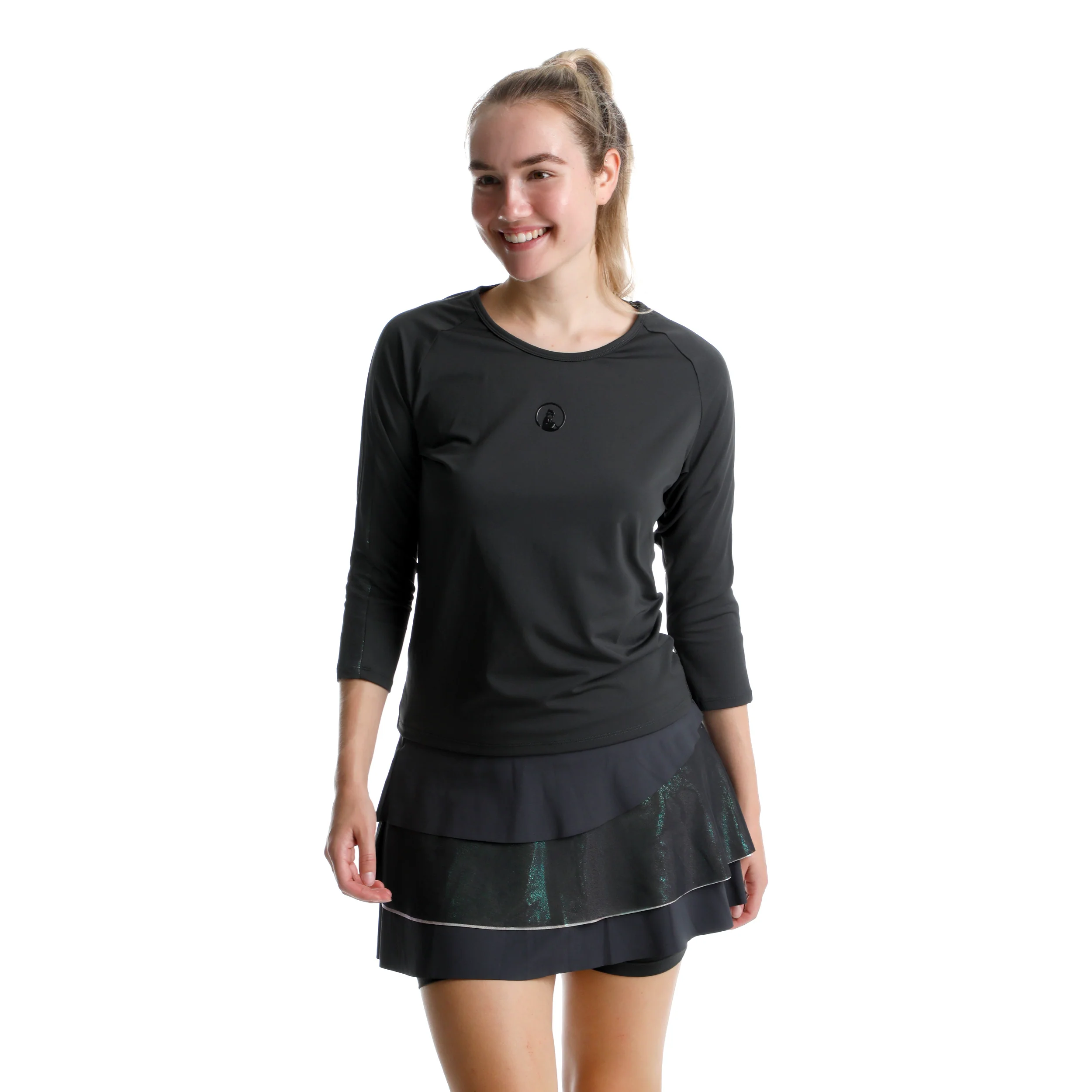 Sparkle Stripe Longsleeve Damen-Anthrazit - Image 5