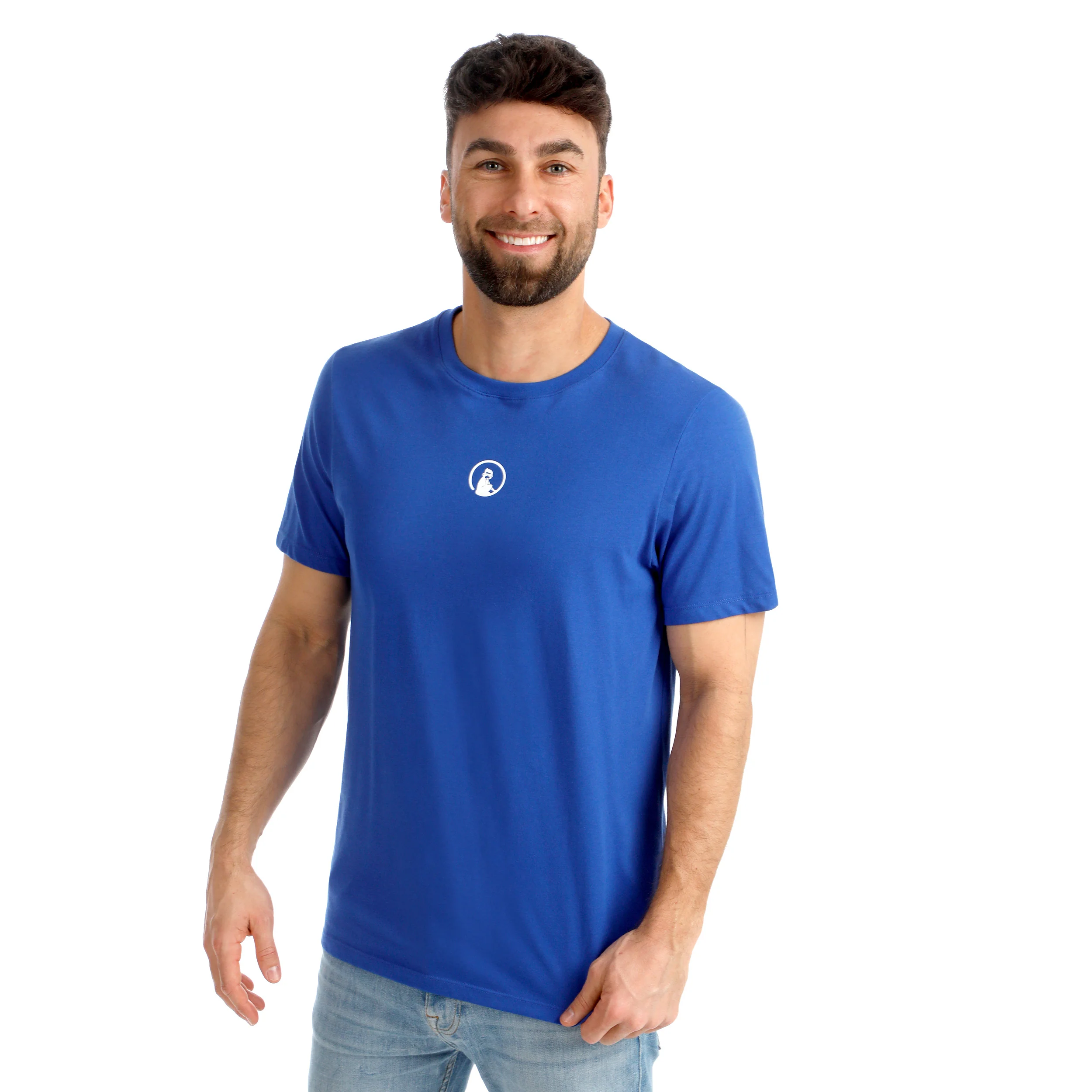 Trainings Small Logo T-Shirt Herren - blau, weiß - Image 5