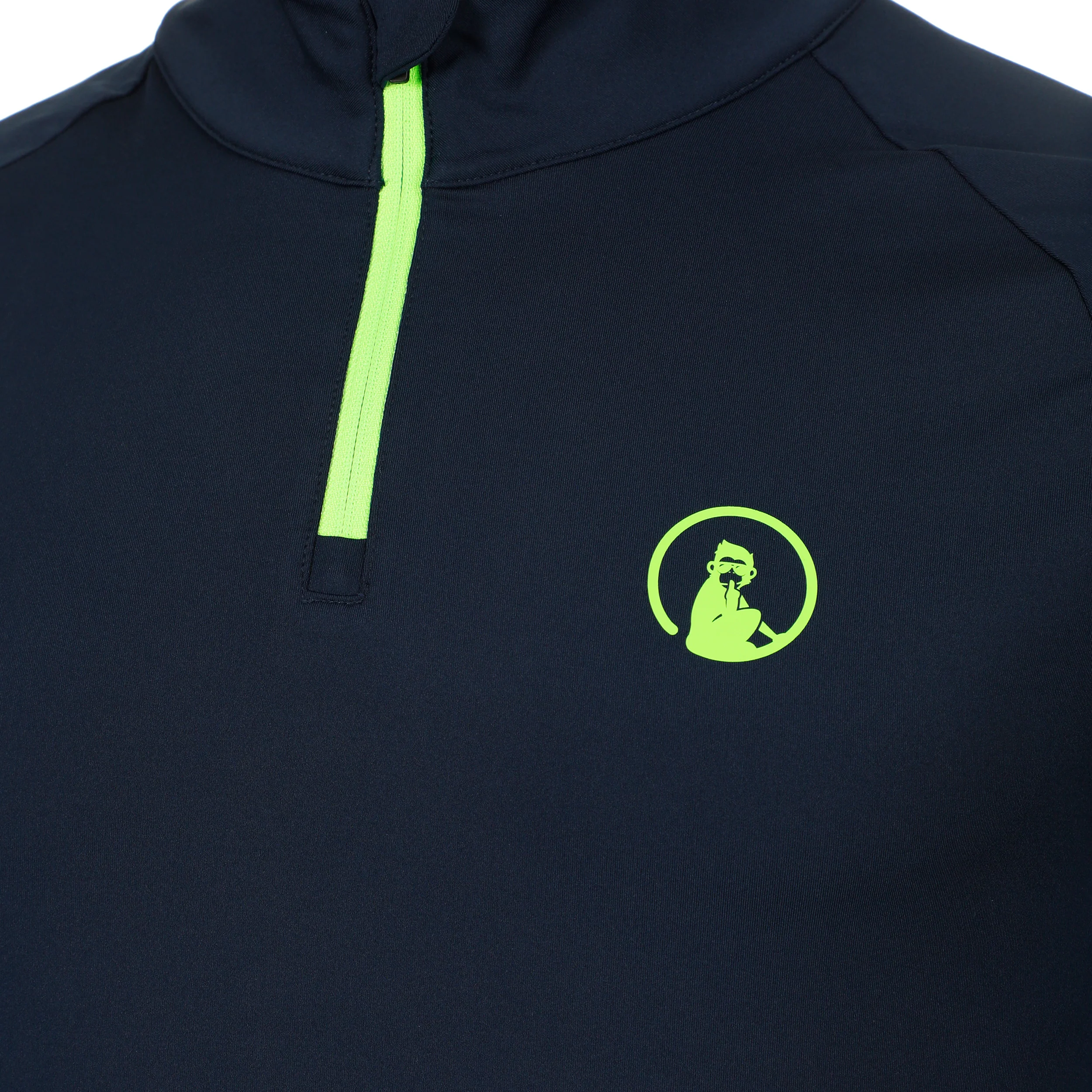 Wild Big Serve 1/4 Zip Longsleeve Herren-Dunkelblau,Neongrün - Image 3