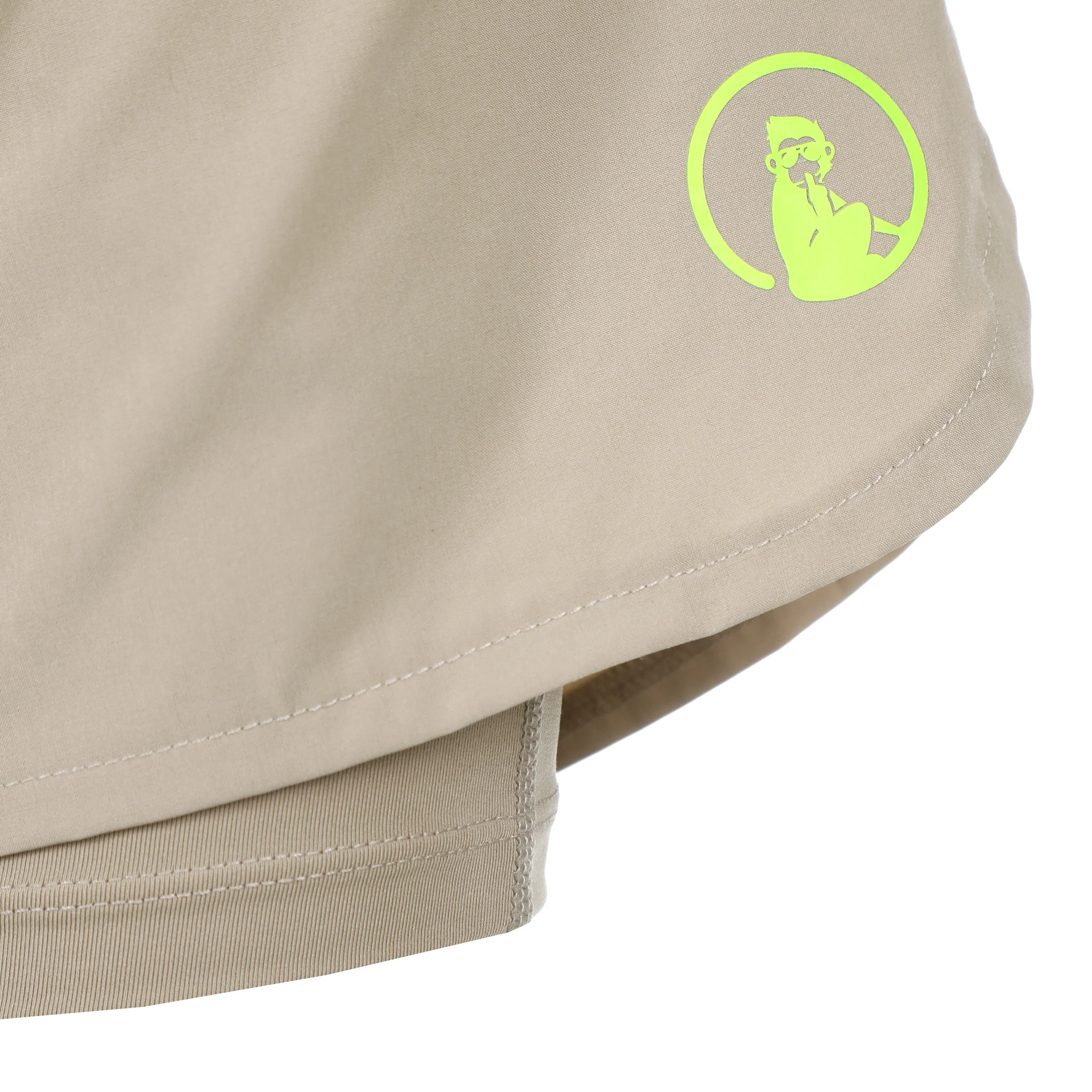 Wild Match 2in1 Shorts Damen-Beige,Neongrün - Image 4