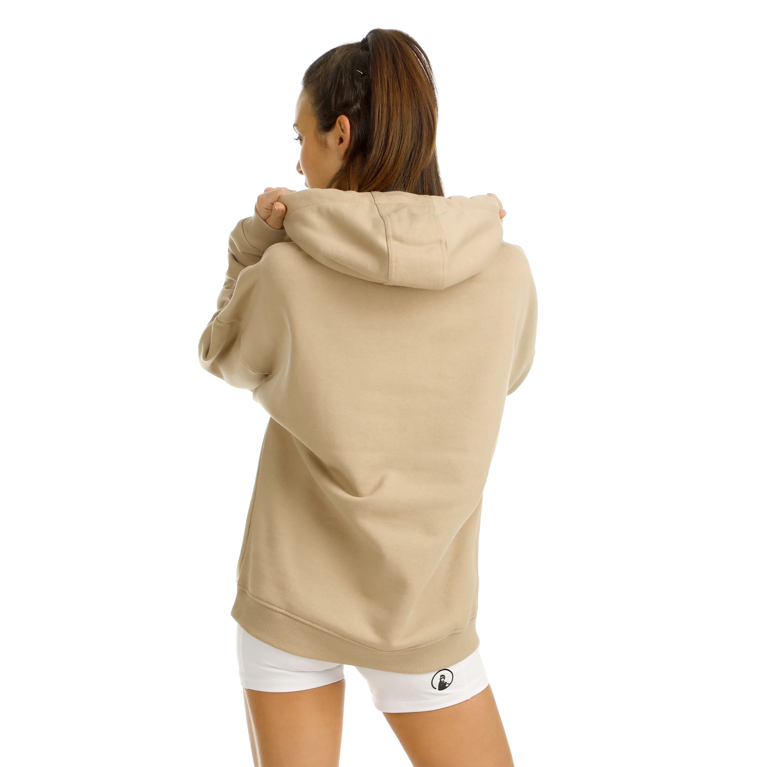 Wild Oversize Embroided Hoody Damen-Beige,Neongrün - Image 6