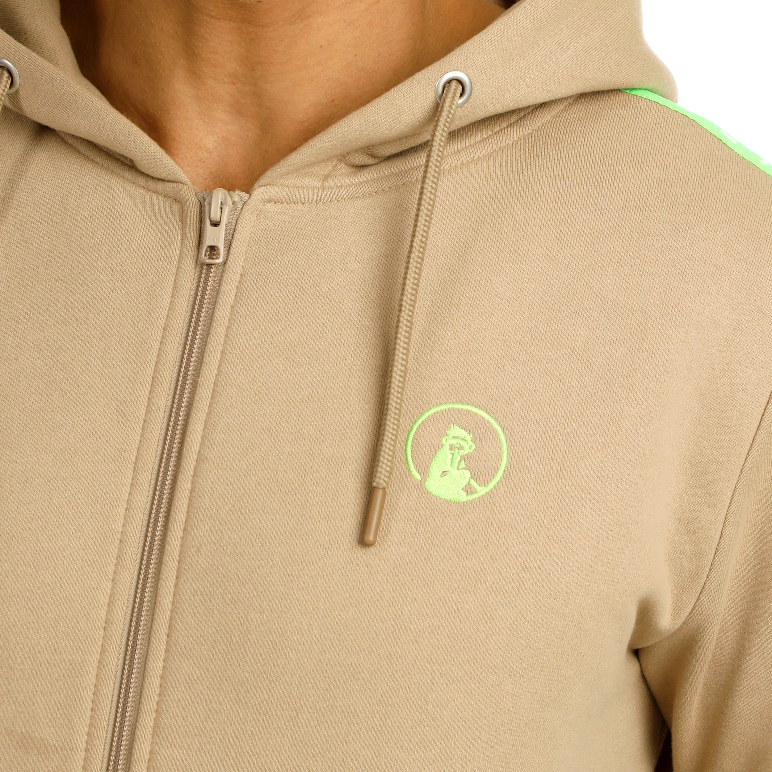 Wild Taped Zip Sweatjacke Herren-Beige,Neongrün - Image 8