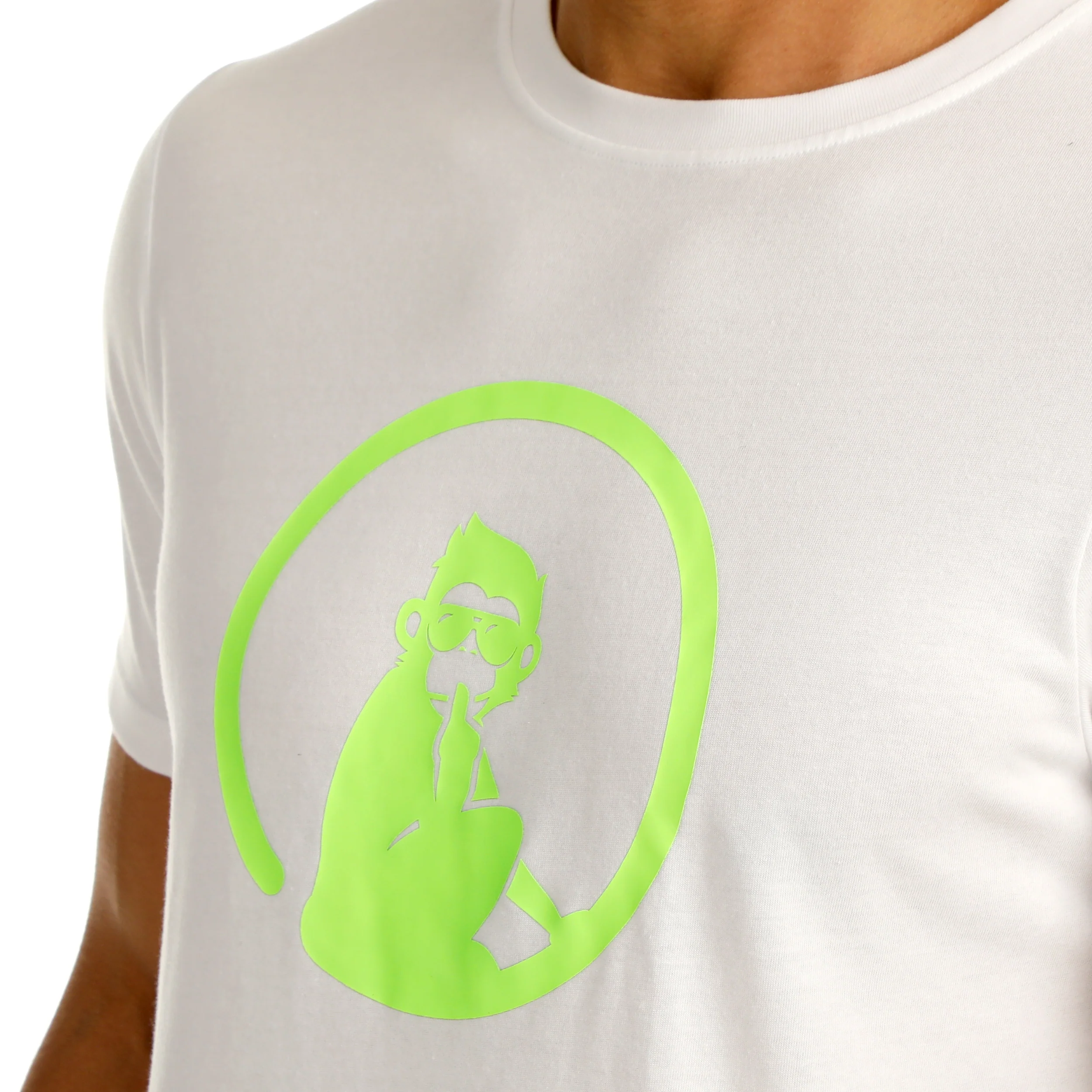 Wild Trainings T-Shirt Herren-Weiß,Neongrün - Image 7