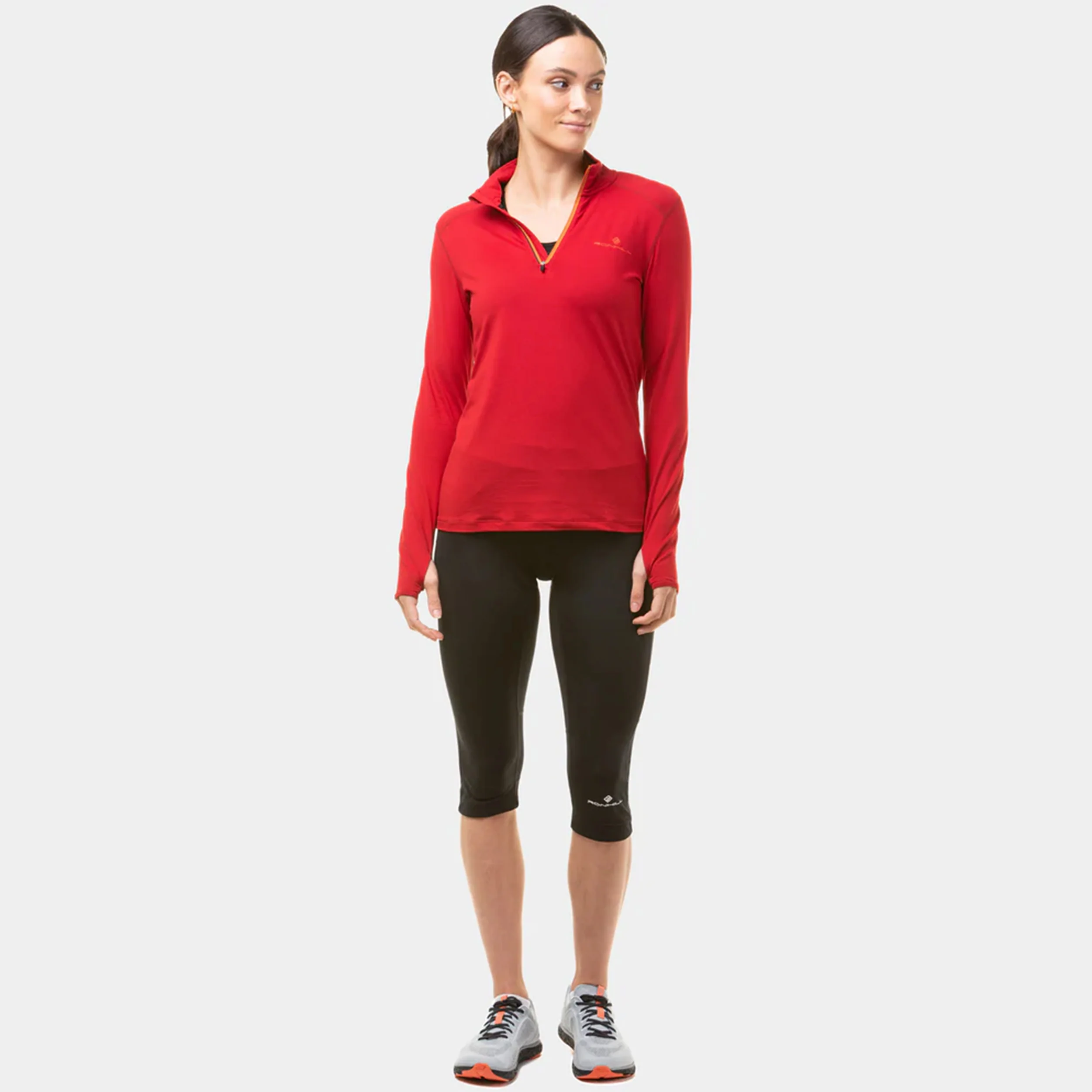 Core Thermal 1/2 Zip Laufshirt Damen-Rot - Image 3