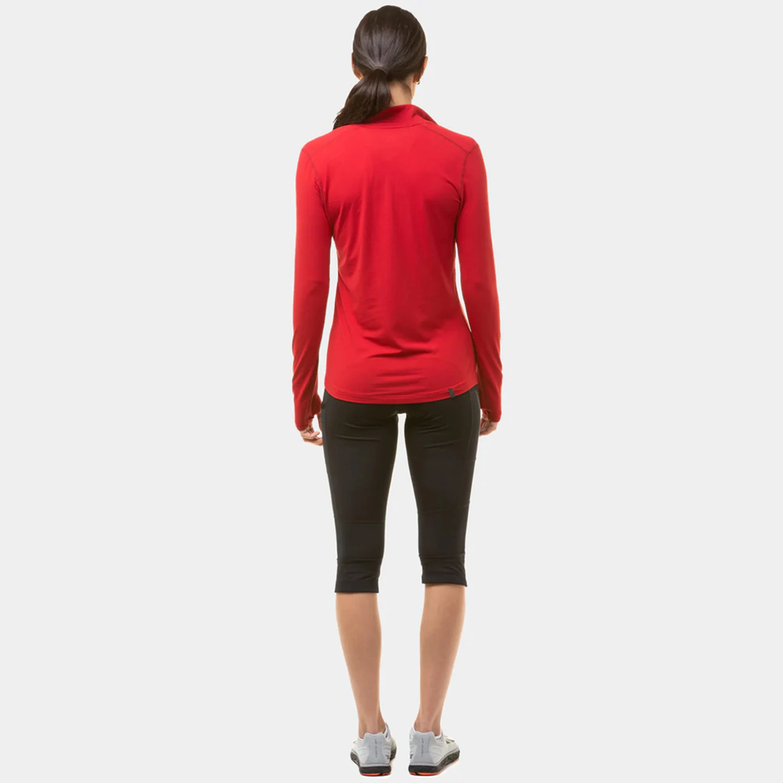 Core Thermal 1/2 Zip Laufshirt Damen-Rot - Image 4