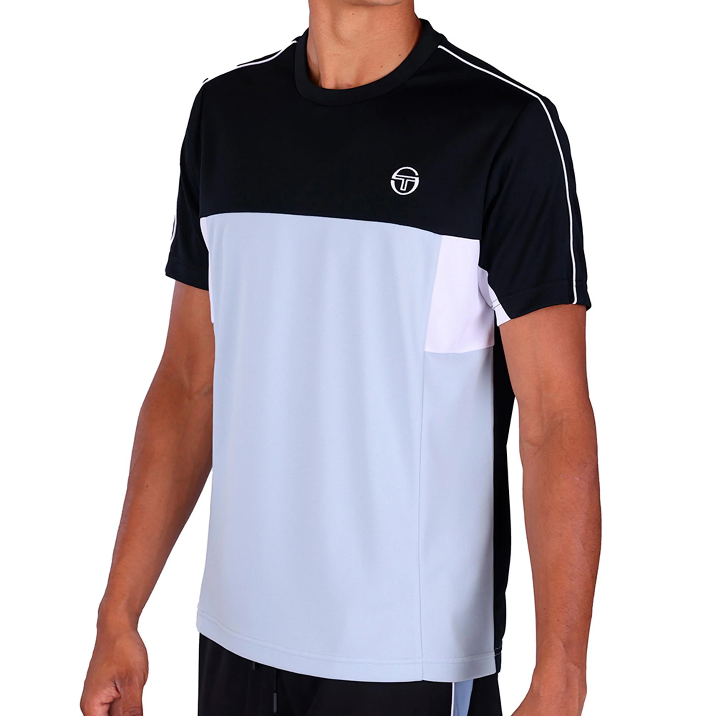 Caspio PL T-Shirt Herren - schwarz, hellblau - Image 3