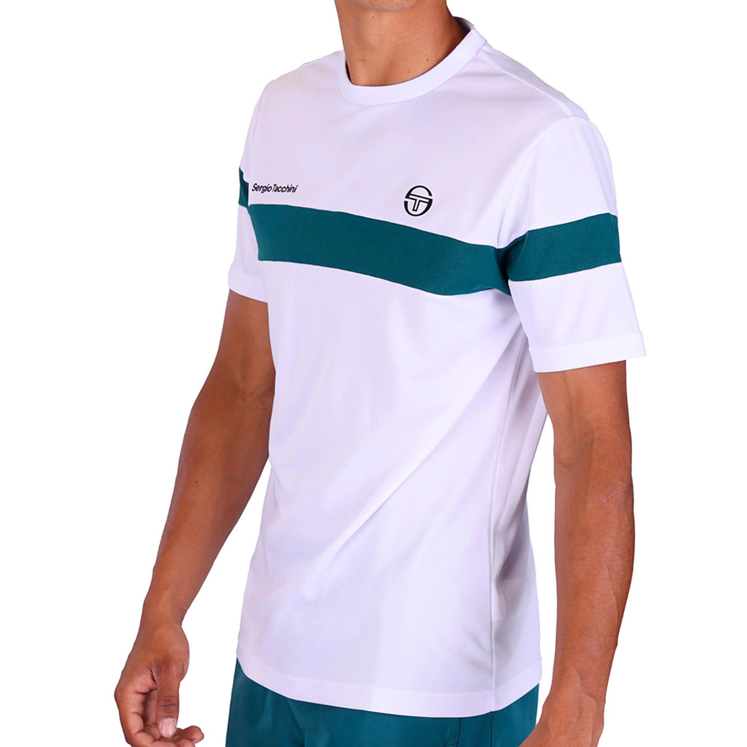 Leone PL T-Shirt Herren - weiß, petrol - Image 3