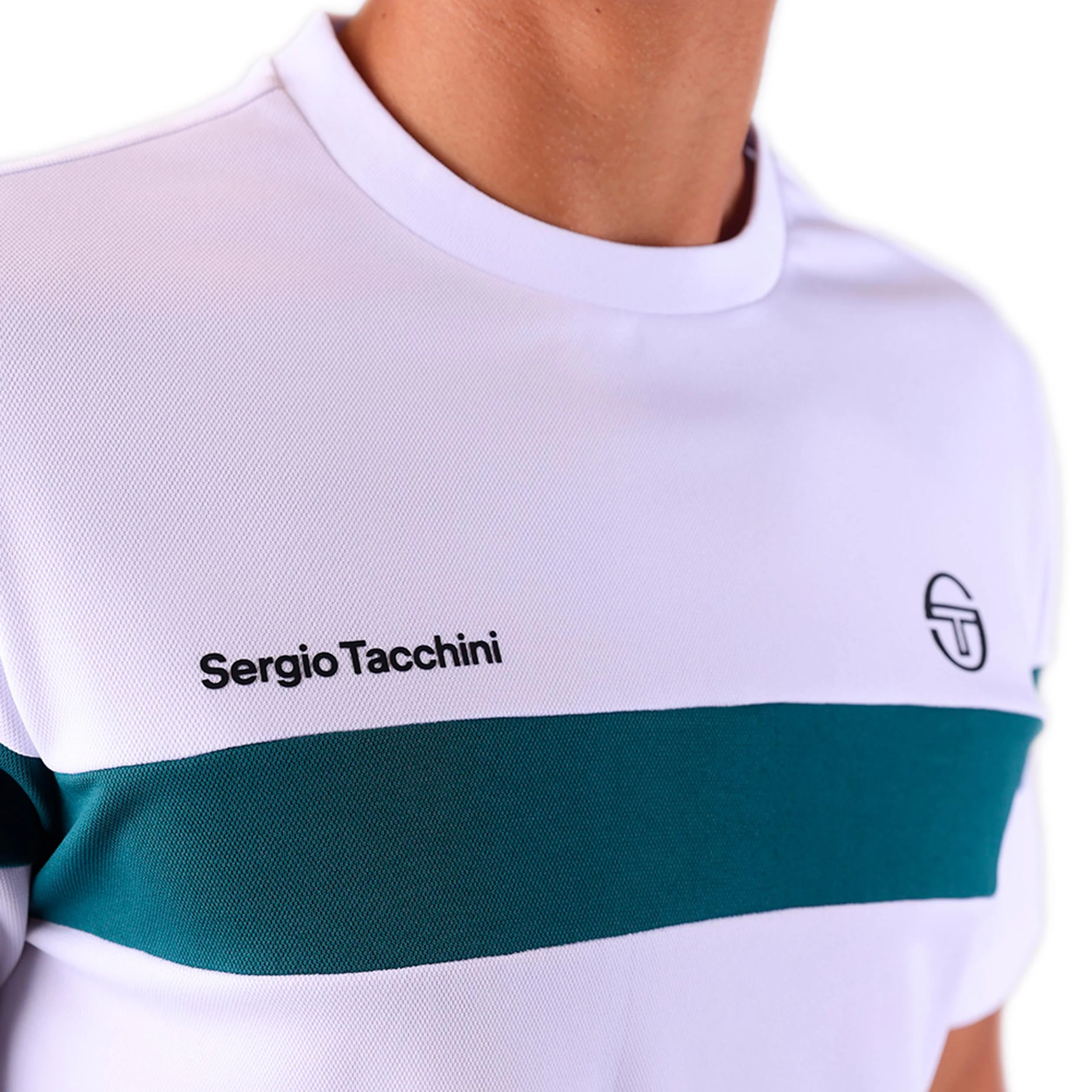 Leone PL T-Shirt Herren - weiß, petrol - Image 4