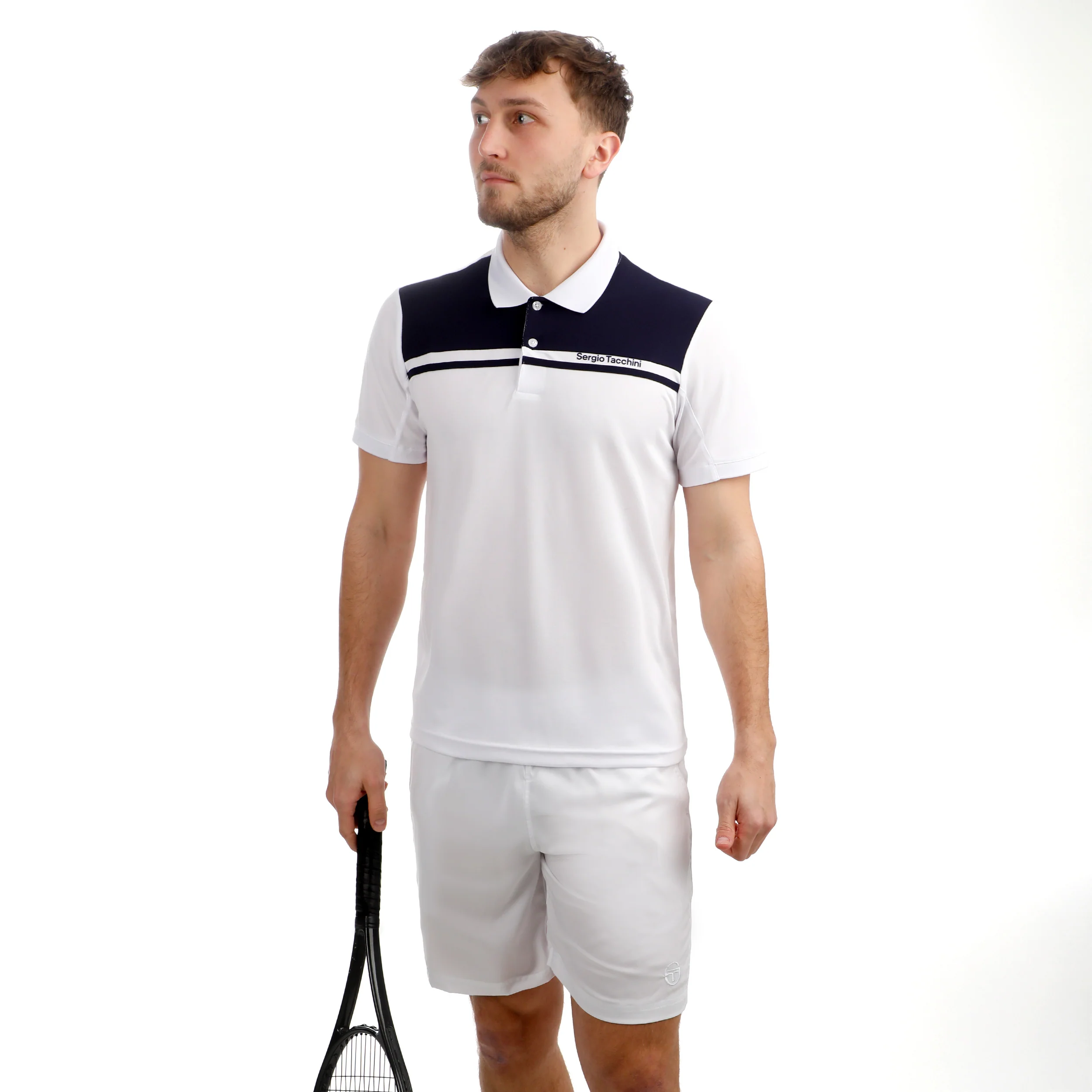 Riflesso Polo Herren - weiß, dunkelblau - Image 5