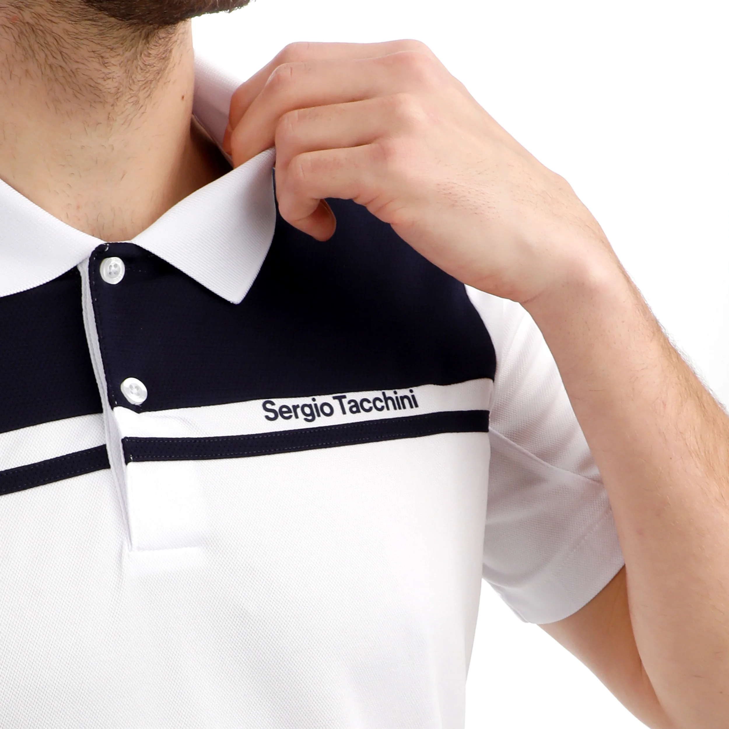 Riflesso Polo Herren - weiß, dunkelblau - Image 7