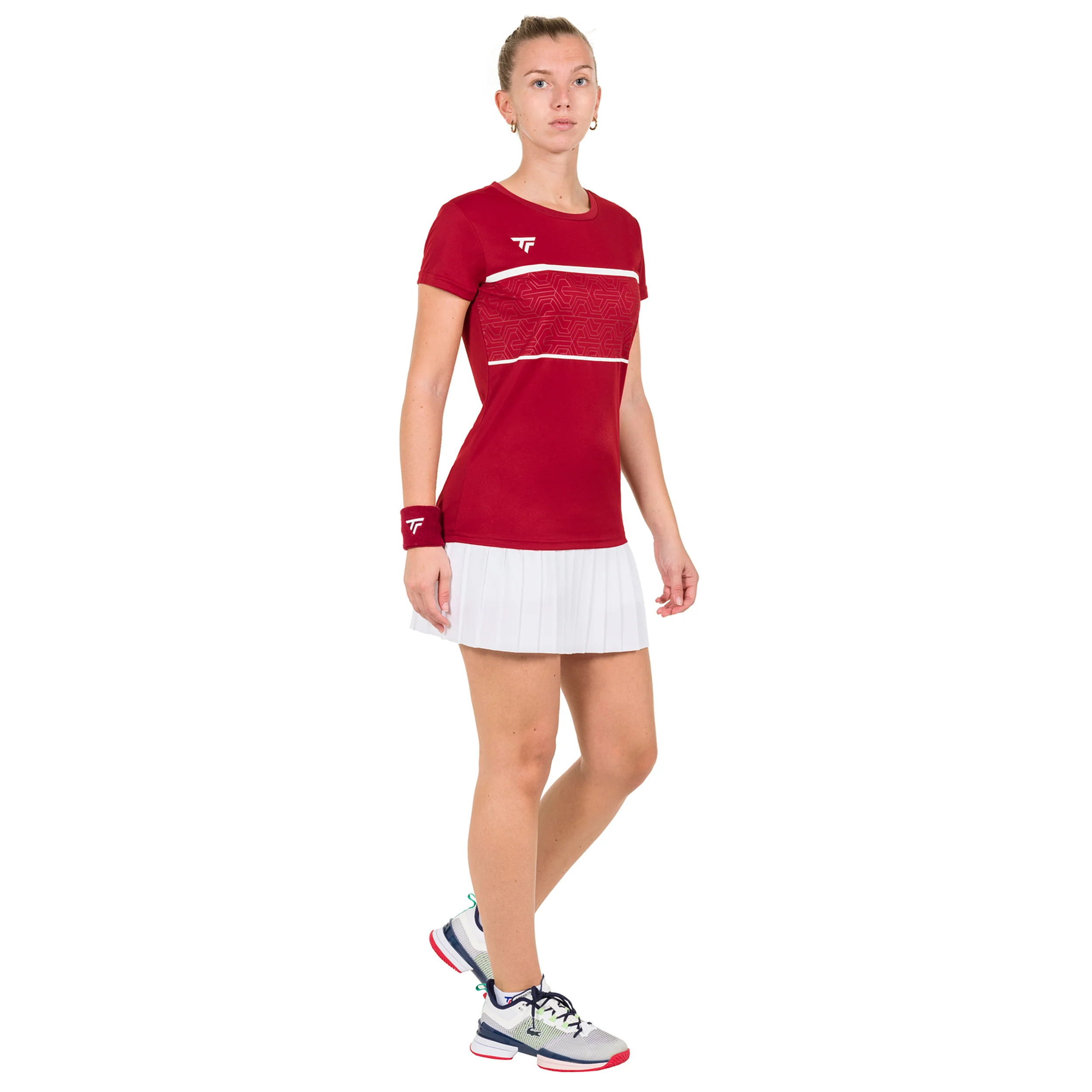 Team Tech T-Shirt Damen-Dunkelrot - Image 3