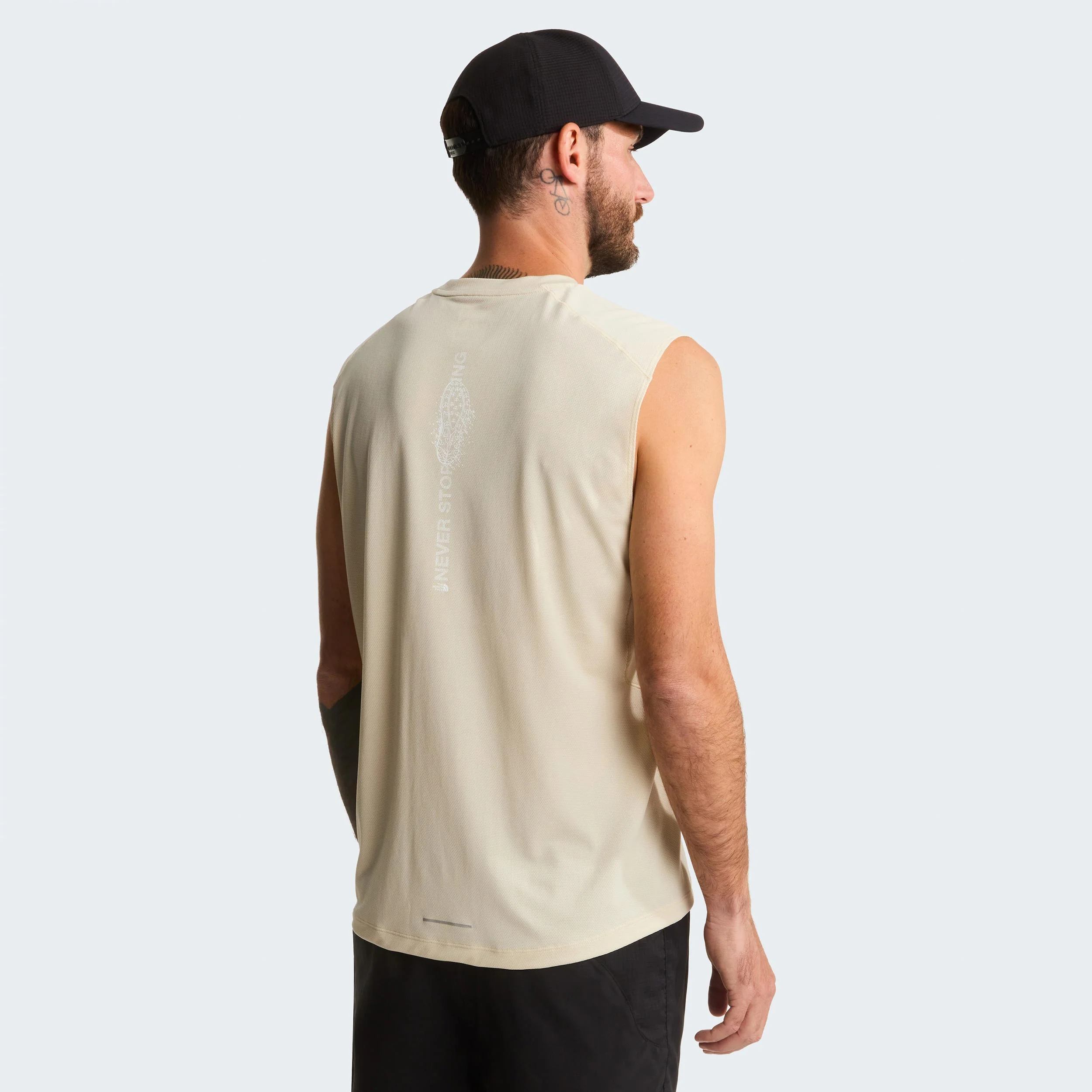 Lightbright Graphic Laufshirt Herren - creme - Image 4