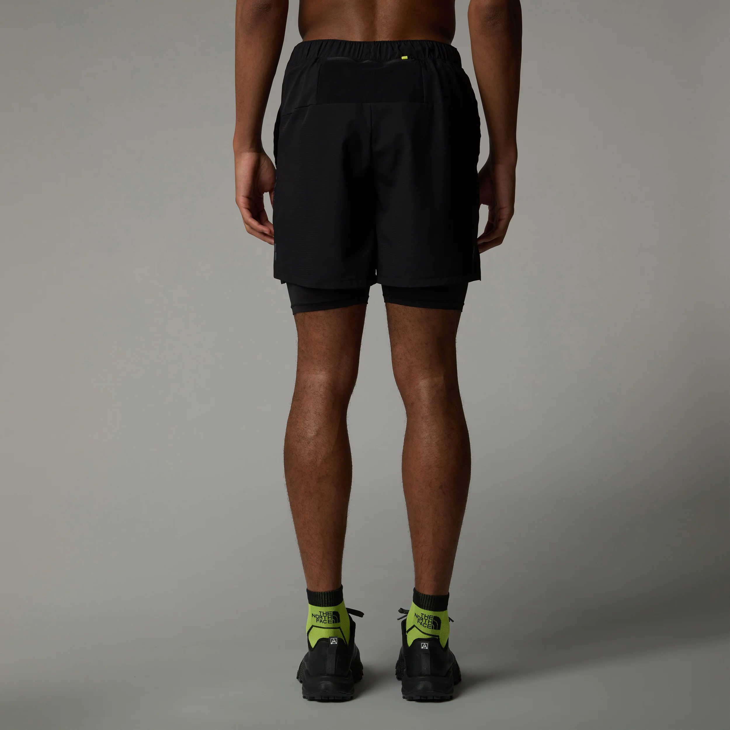 Sunriser 2in1 6in Laufshorts Herren-Schwarz,Neongrün - Image 4