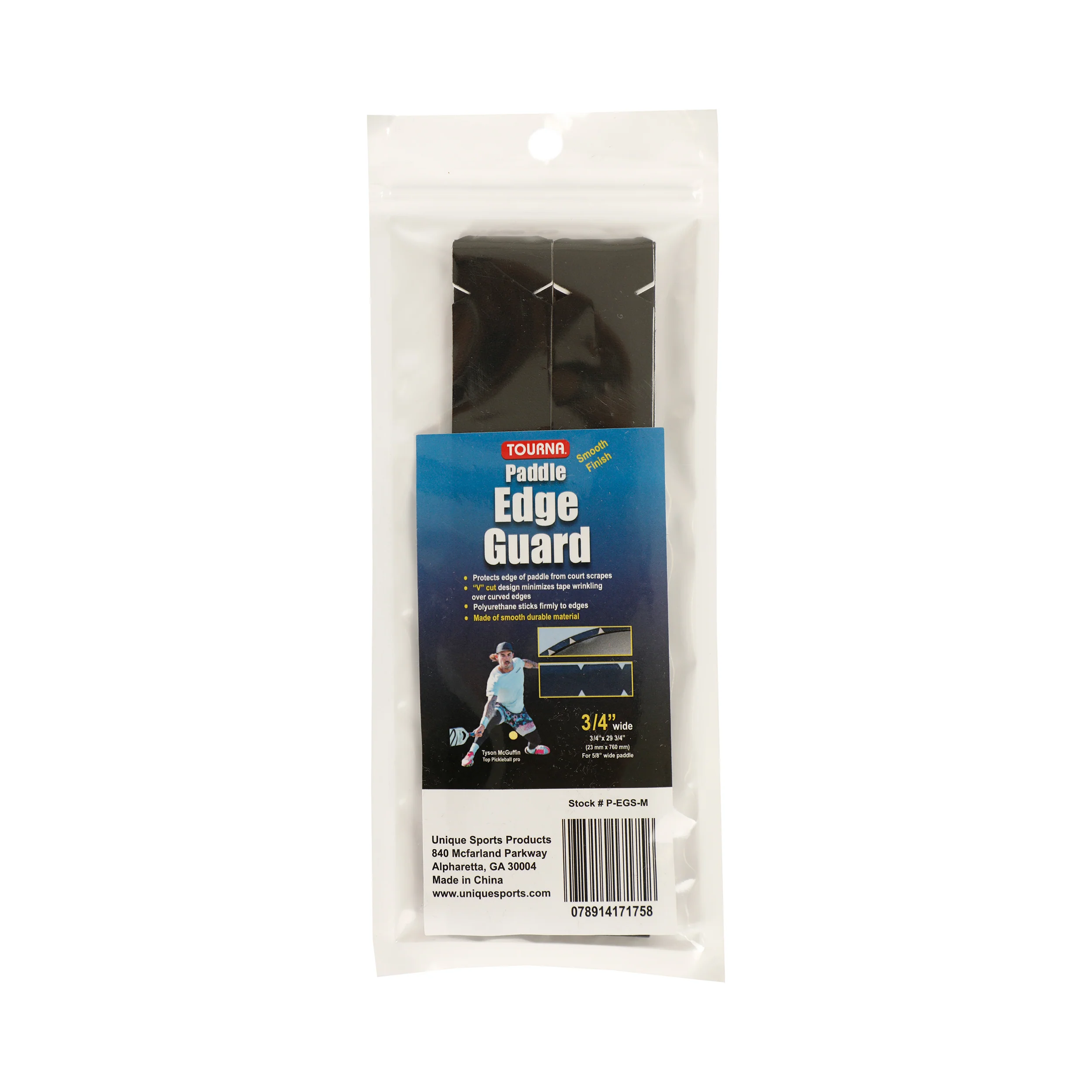 Padel Edge Guard 16mm Pickleball Rahmenschutzband-Schwarz