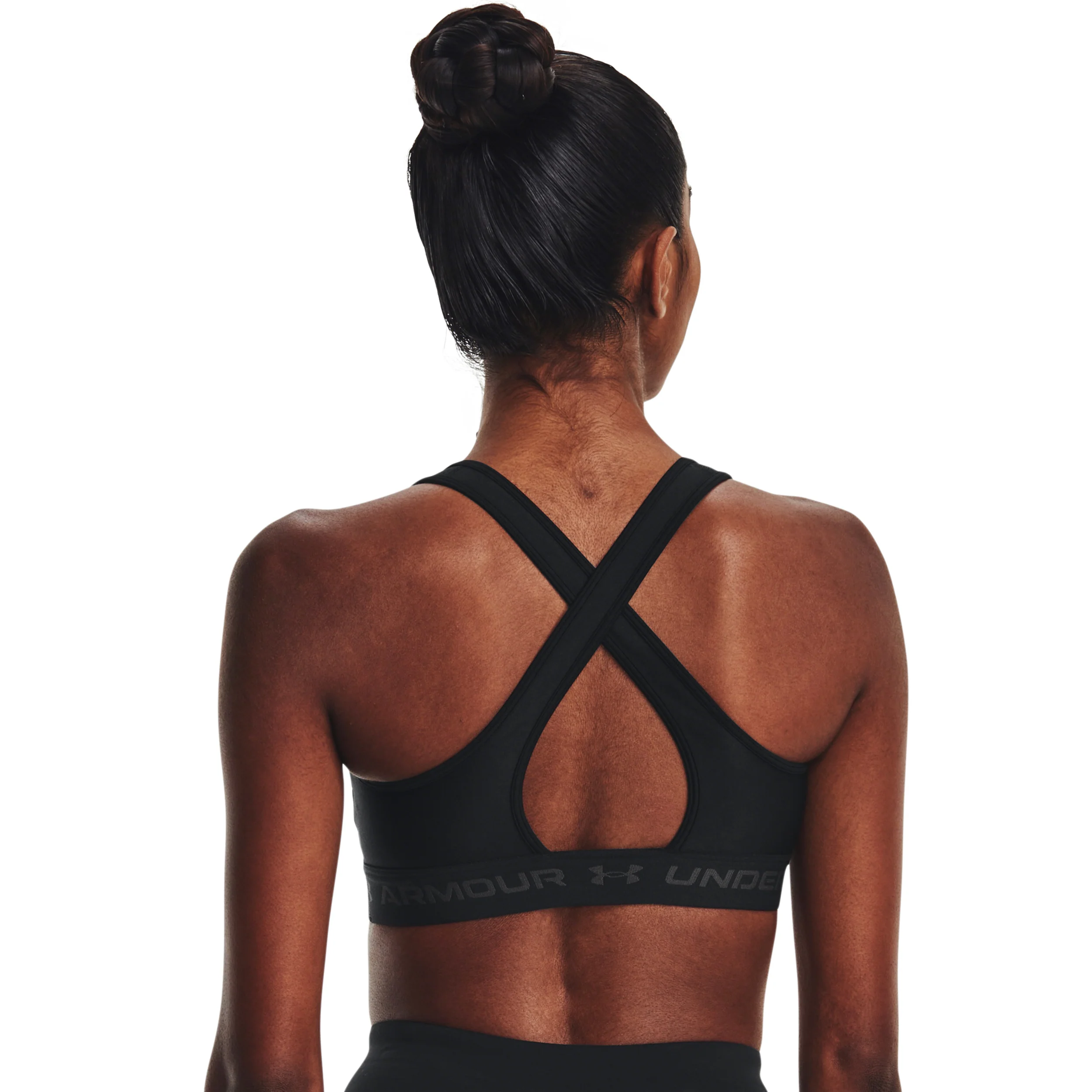 Crossback Mid Sport-BH Damen-Schwarz,Grau - Image 4
