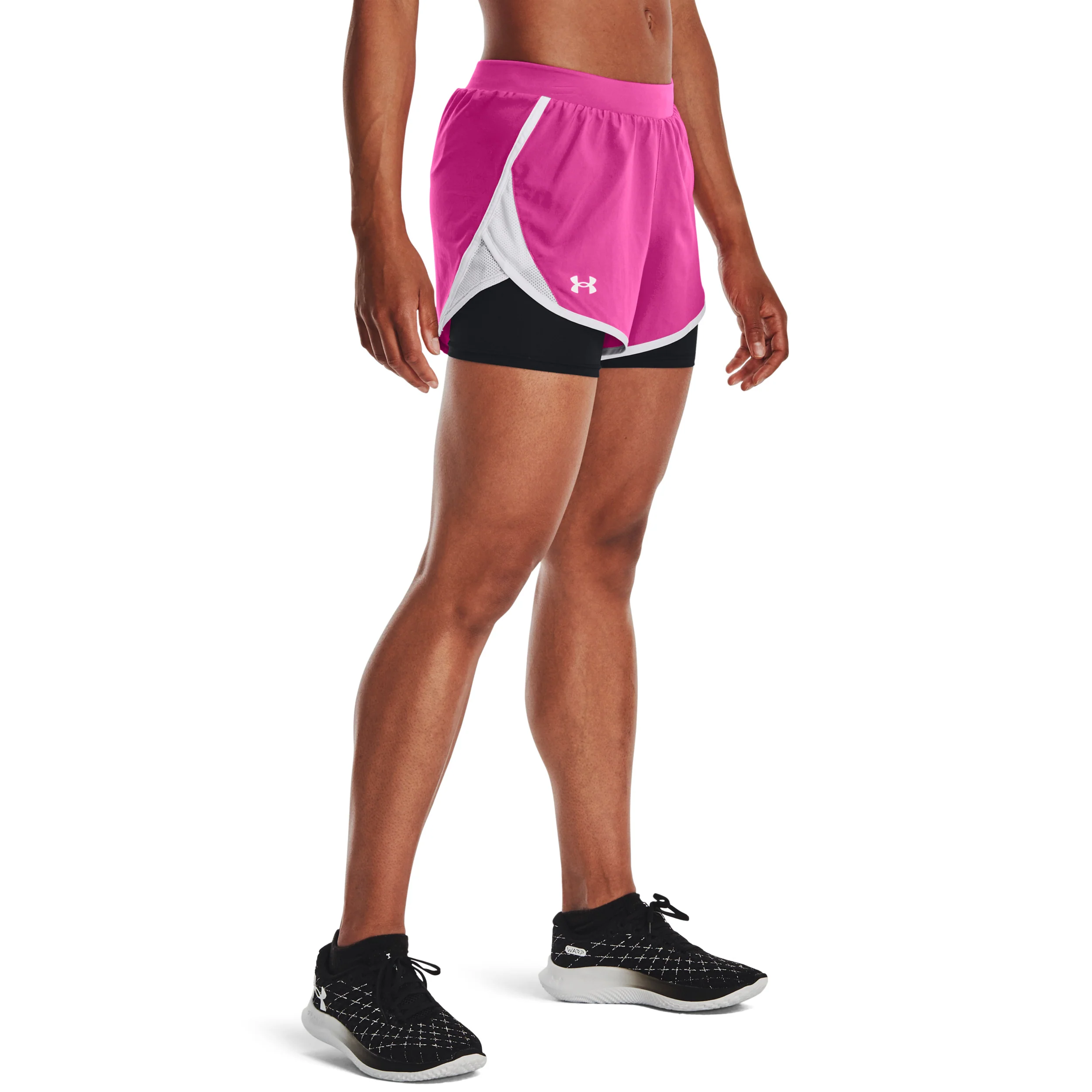 Fly By 2.0 2in1 Shorts Damen-Pink,Weiß - Image 3