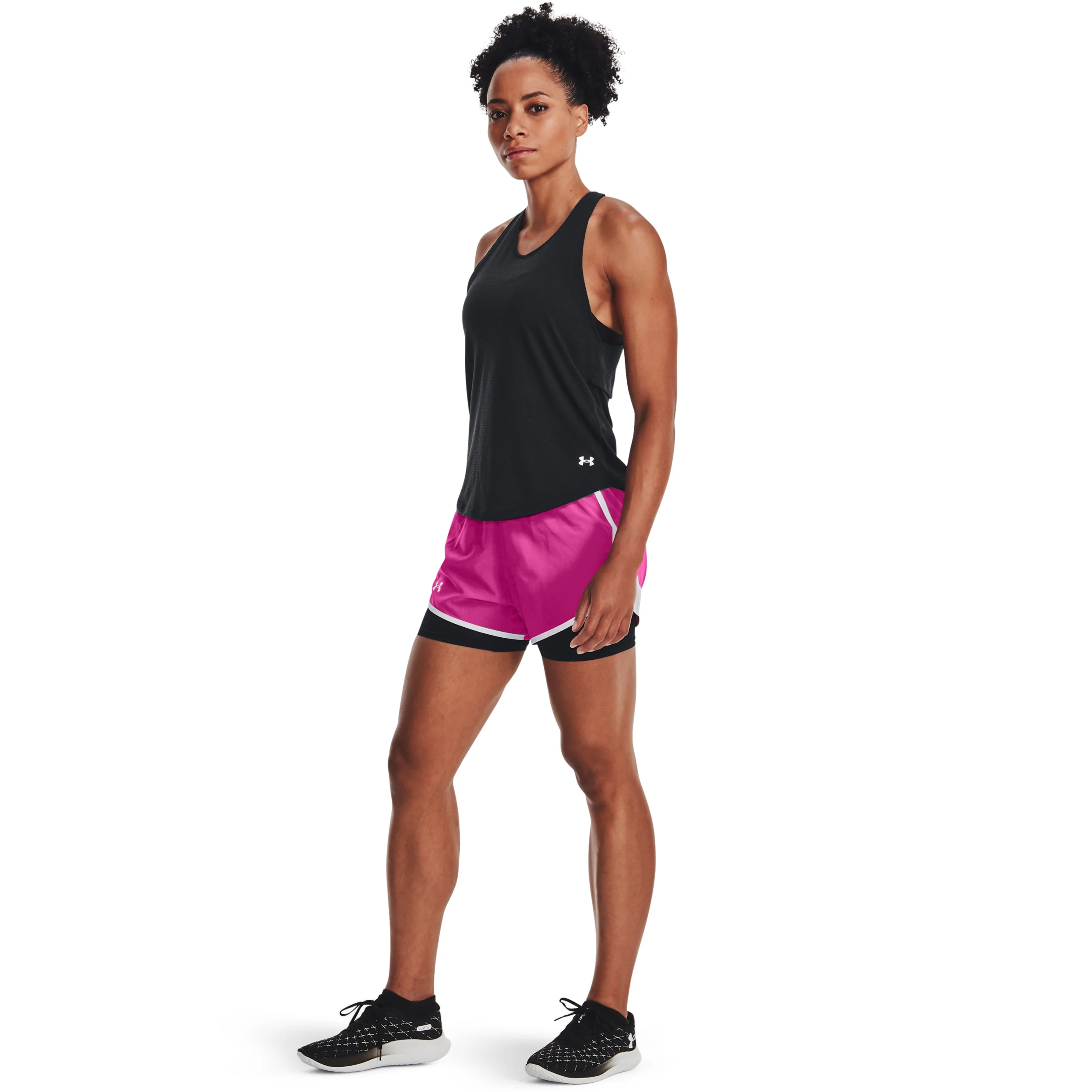 Fly By 2.0 2in1 Shorts Damen-Pink,Weiß - Image 5