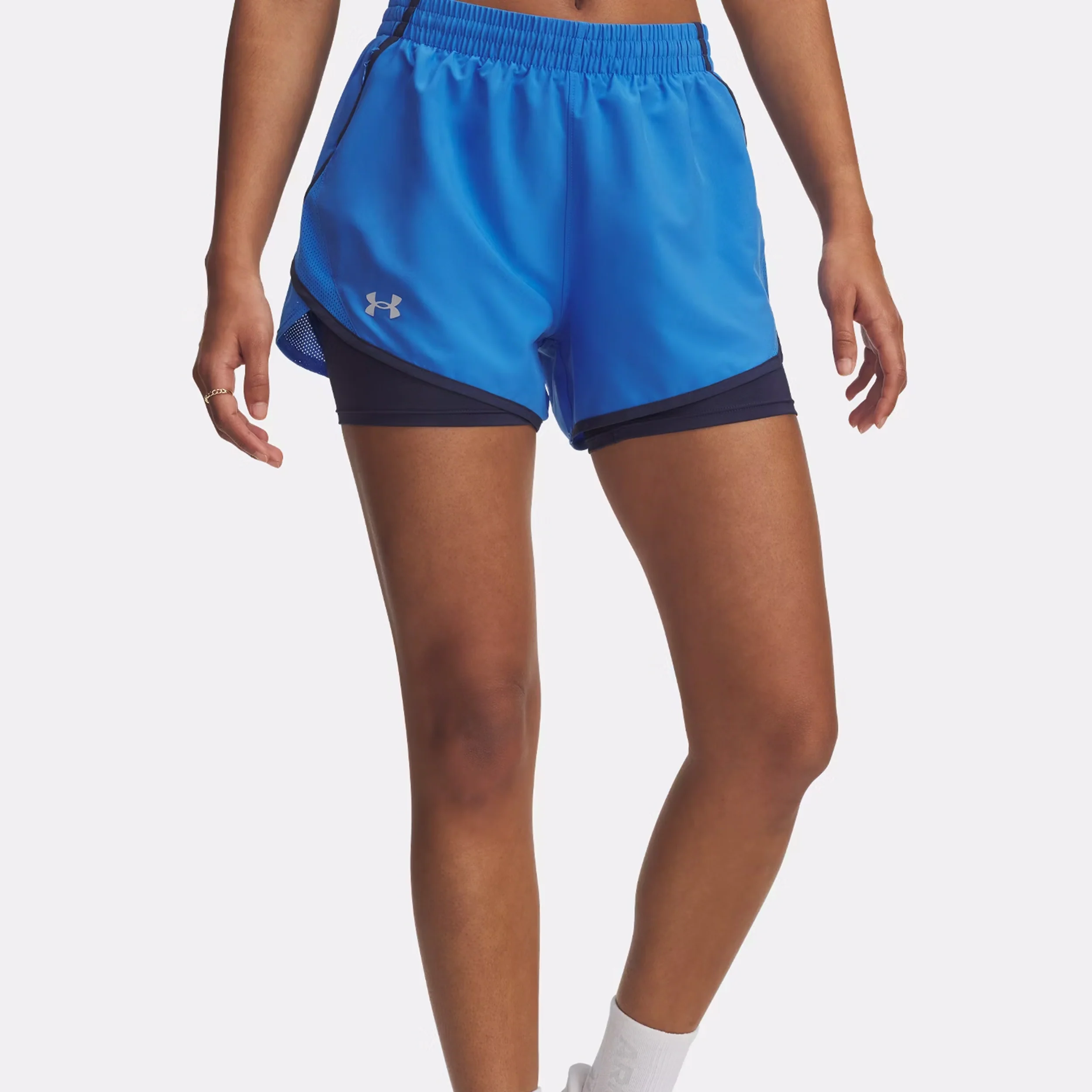 Fly By 2in1 Laufshorts Damen - blau, dunkelblau