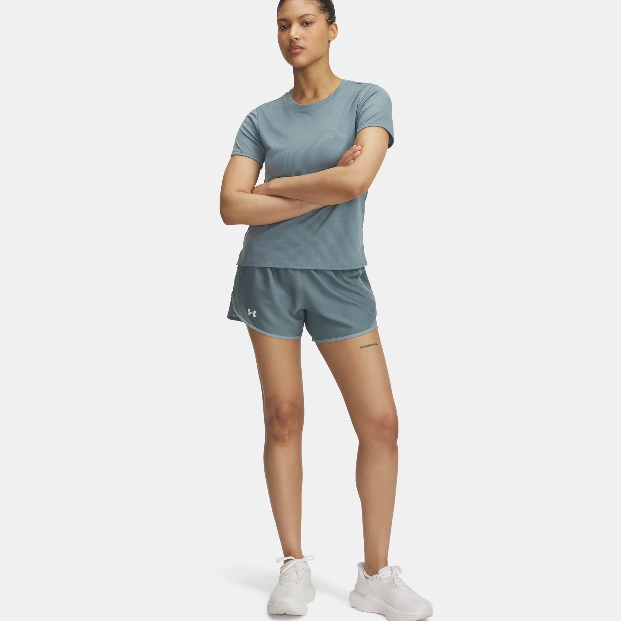 Fly By 3in  Laufshorts Damen - blaugrau, petrol - Image 3