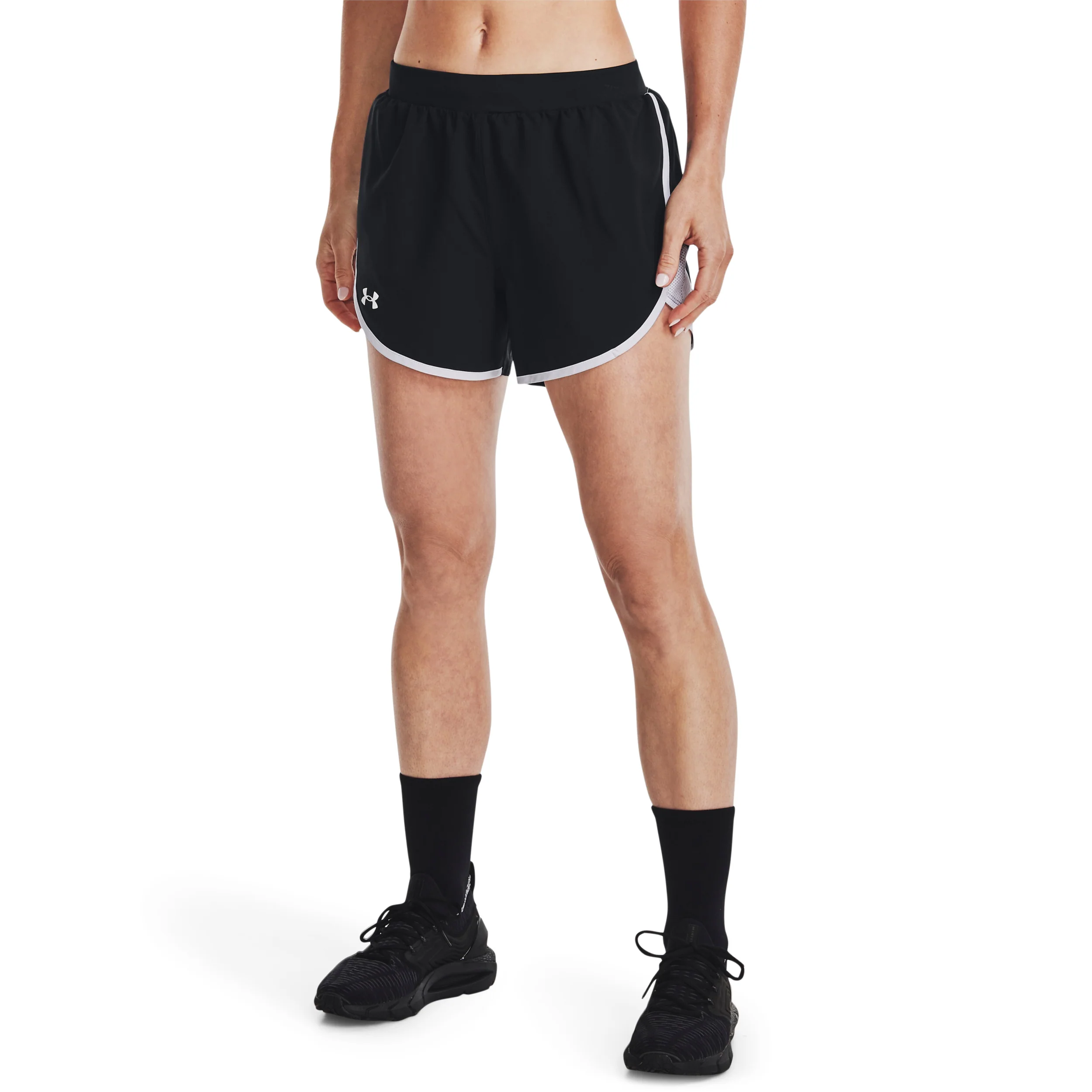 Fly By Elite 5in Shorts Damen-Schwarz,Weiß - Image 3