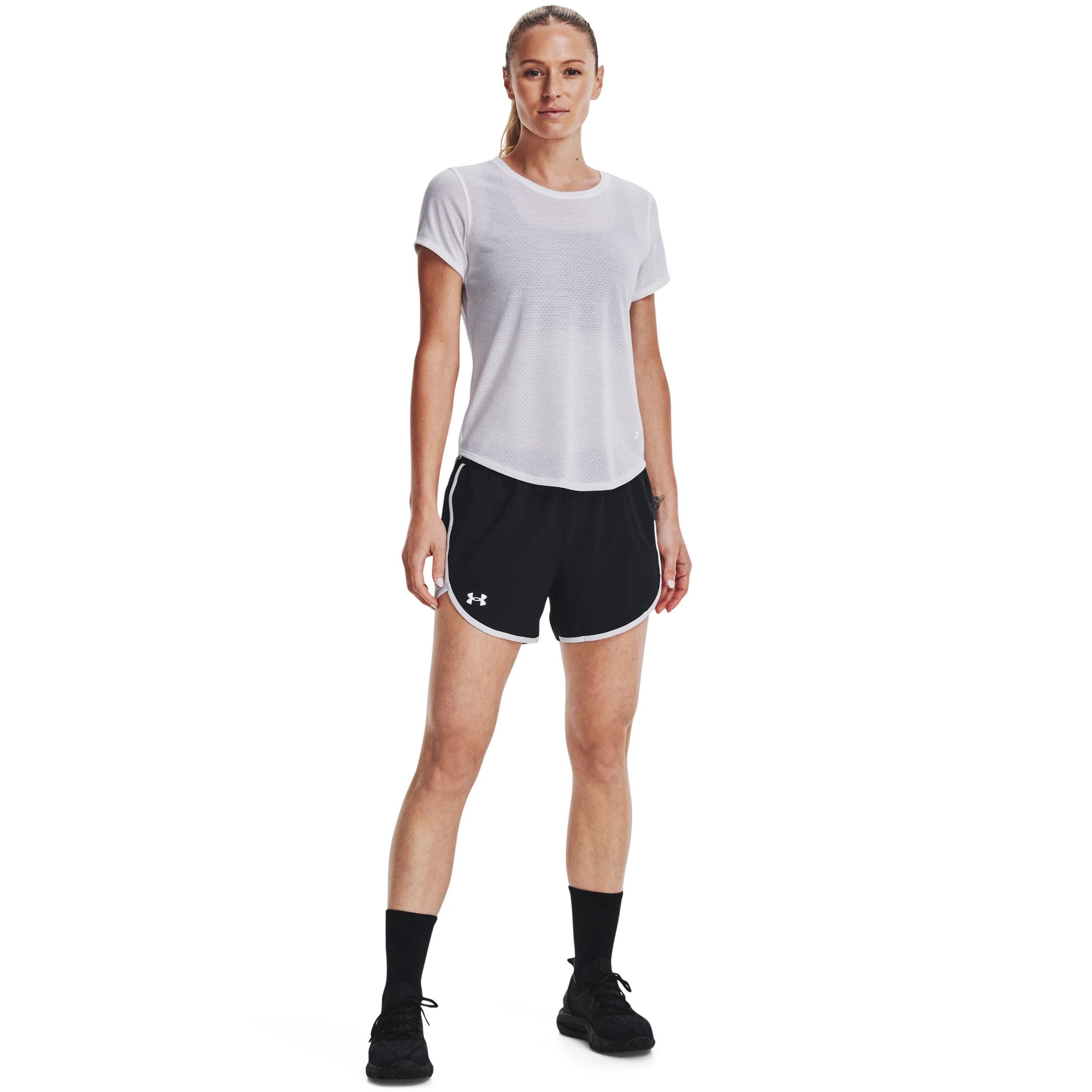 Fly By Elite 5in Shorts Damen-Schwarz,Weiß - Image 5