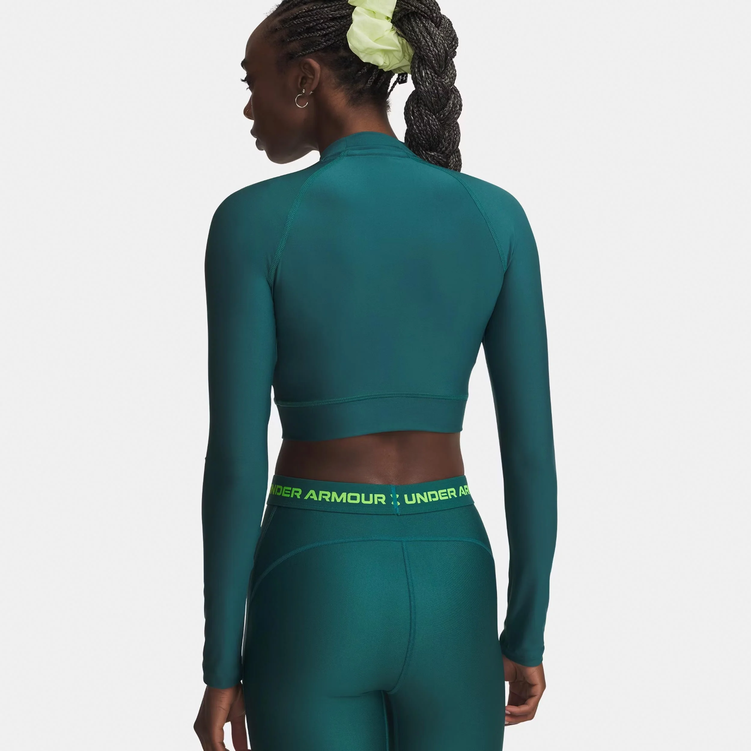 HeatGear Crop Mock Longsleeve Damen-grün, grün - Image 2