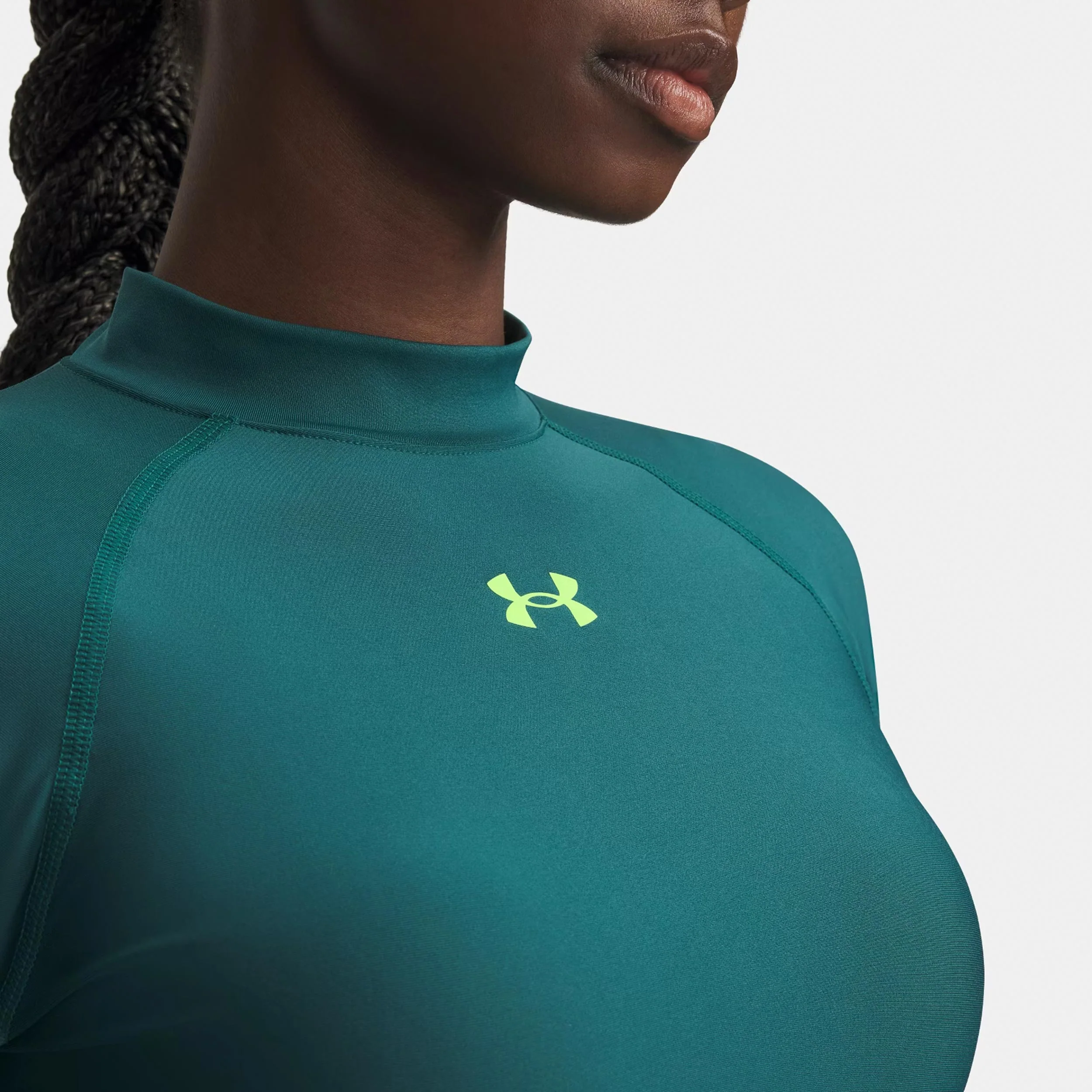 HeatGear Crop Mock Longsleeve Damen-grün, grün - Image 3