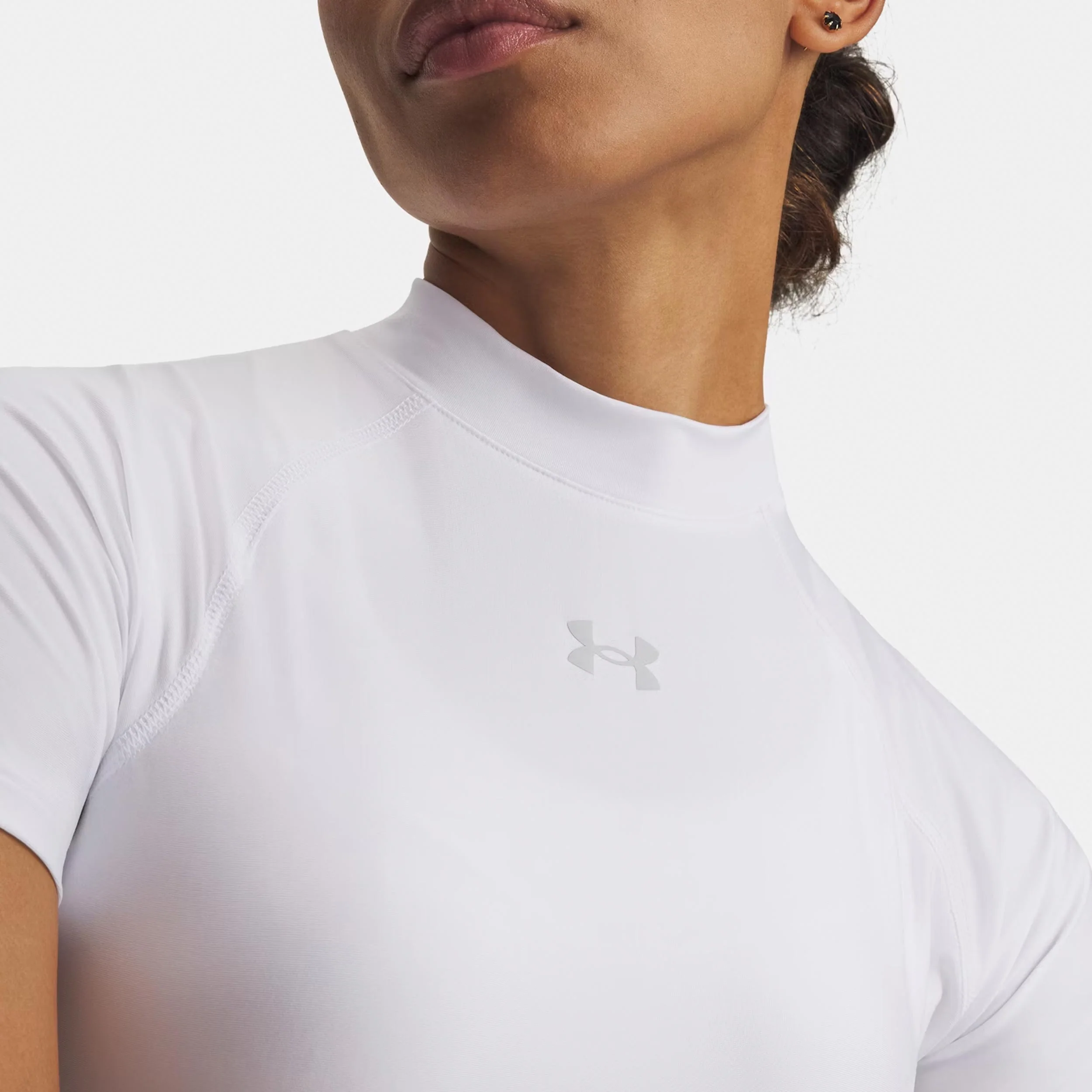 HeatGear Crop T-Shirt Damen-weiß, grau - Image 3
