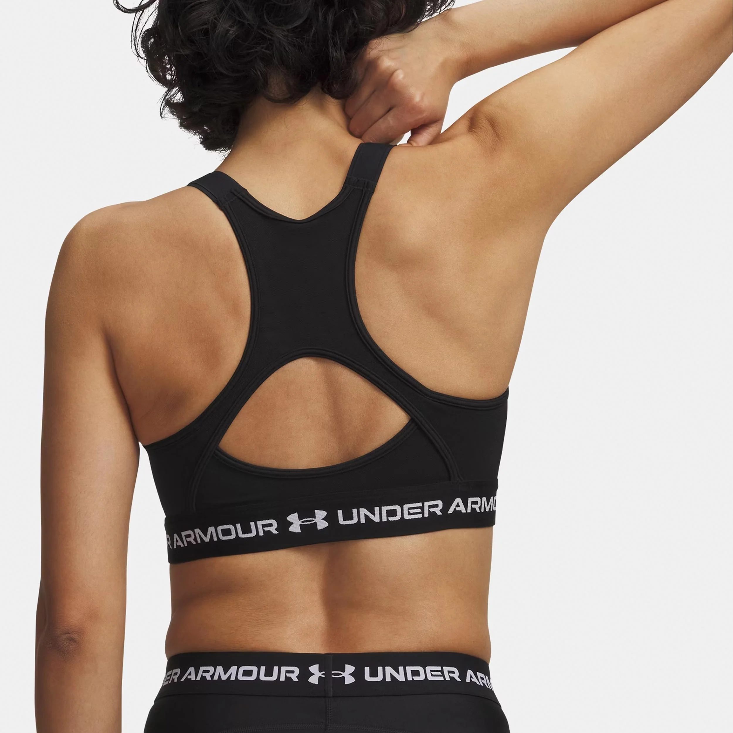 HeatGear High Sport-BH Damen-schwarz, weiß - Image 2
