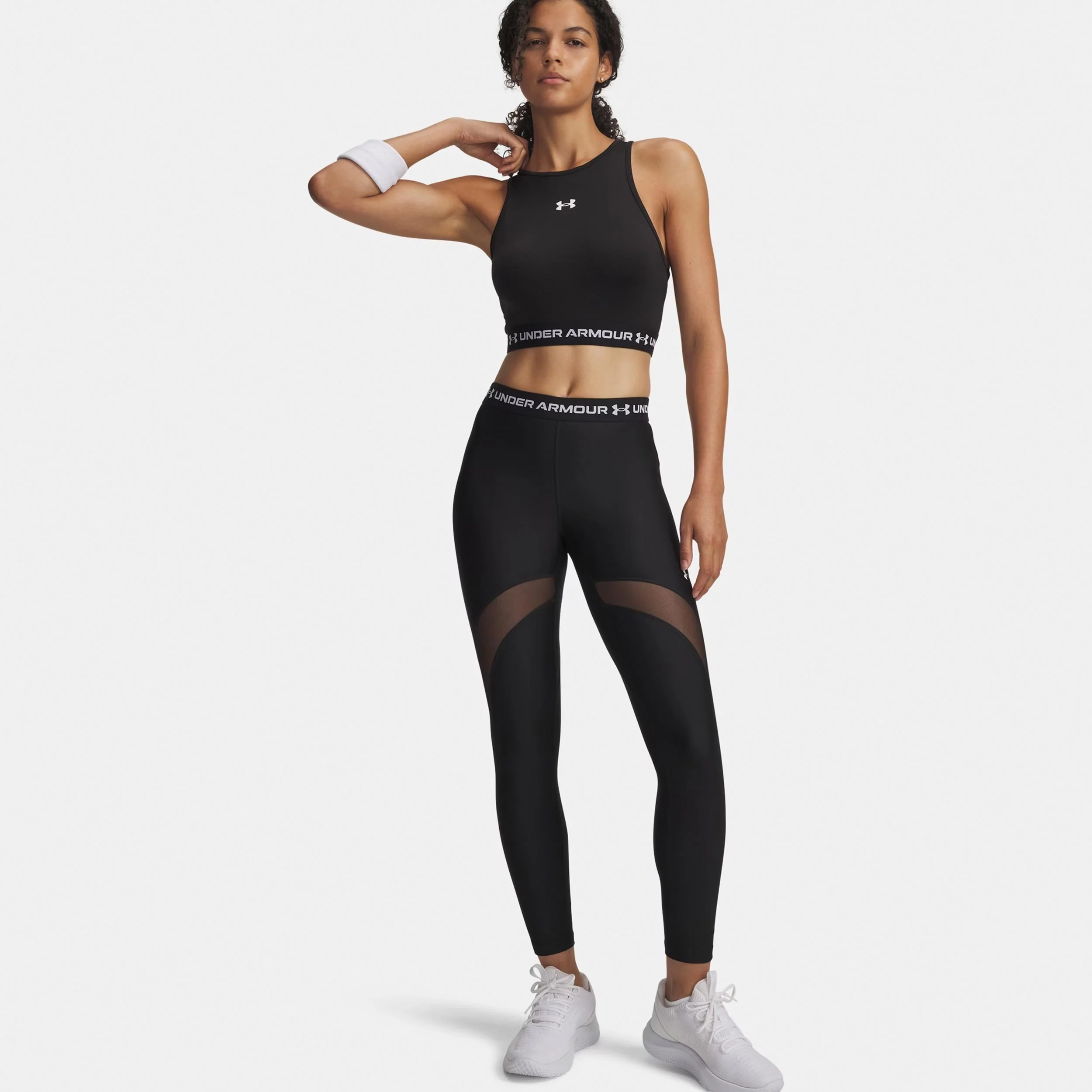 HeatGear Mesh Tight Damen-schwarz, weiß - Image 3