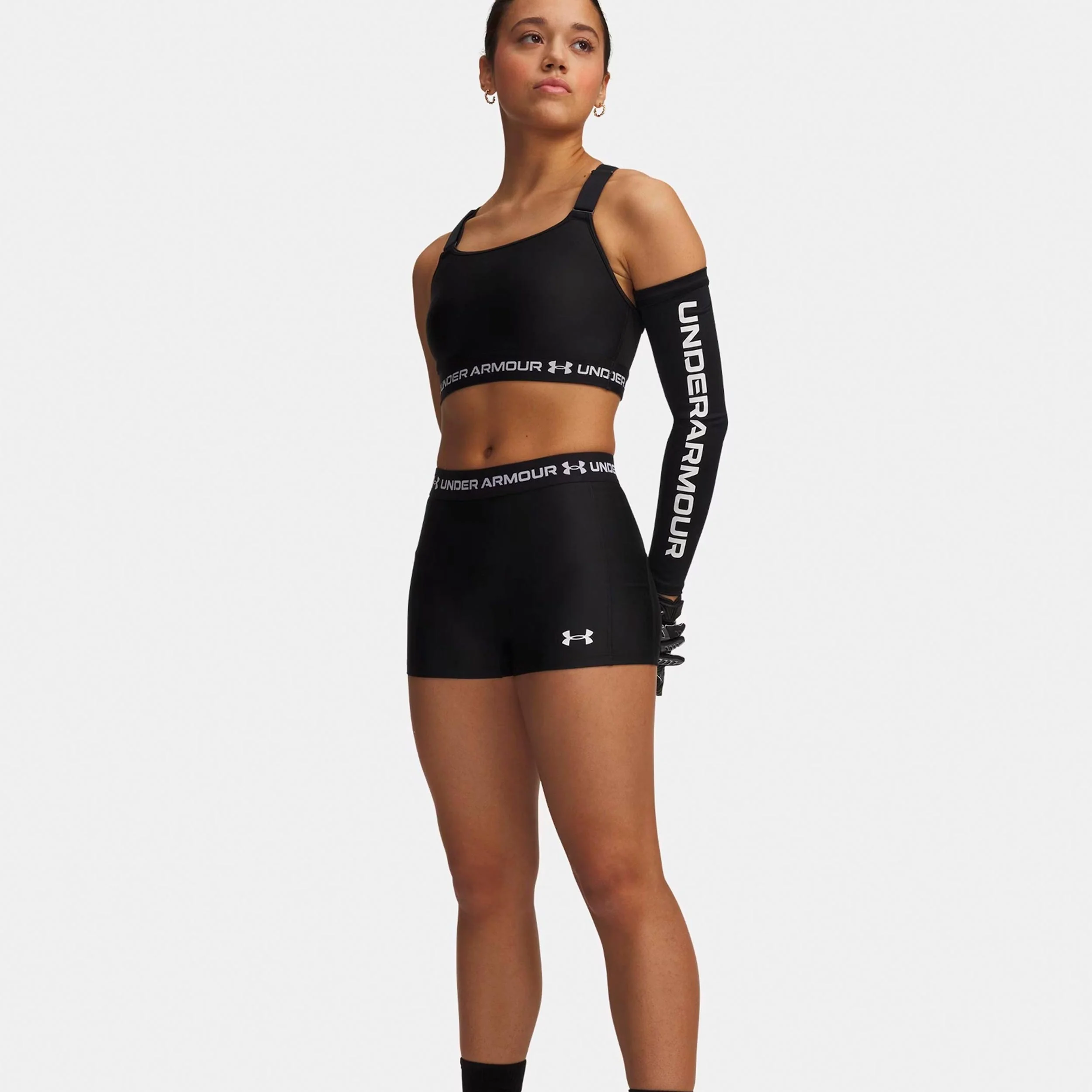 HeatGear Shorts Damen-schwarz, weiß - Image 3
